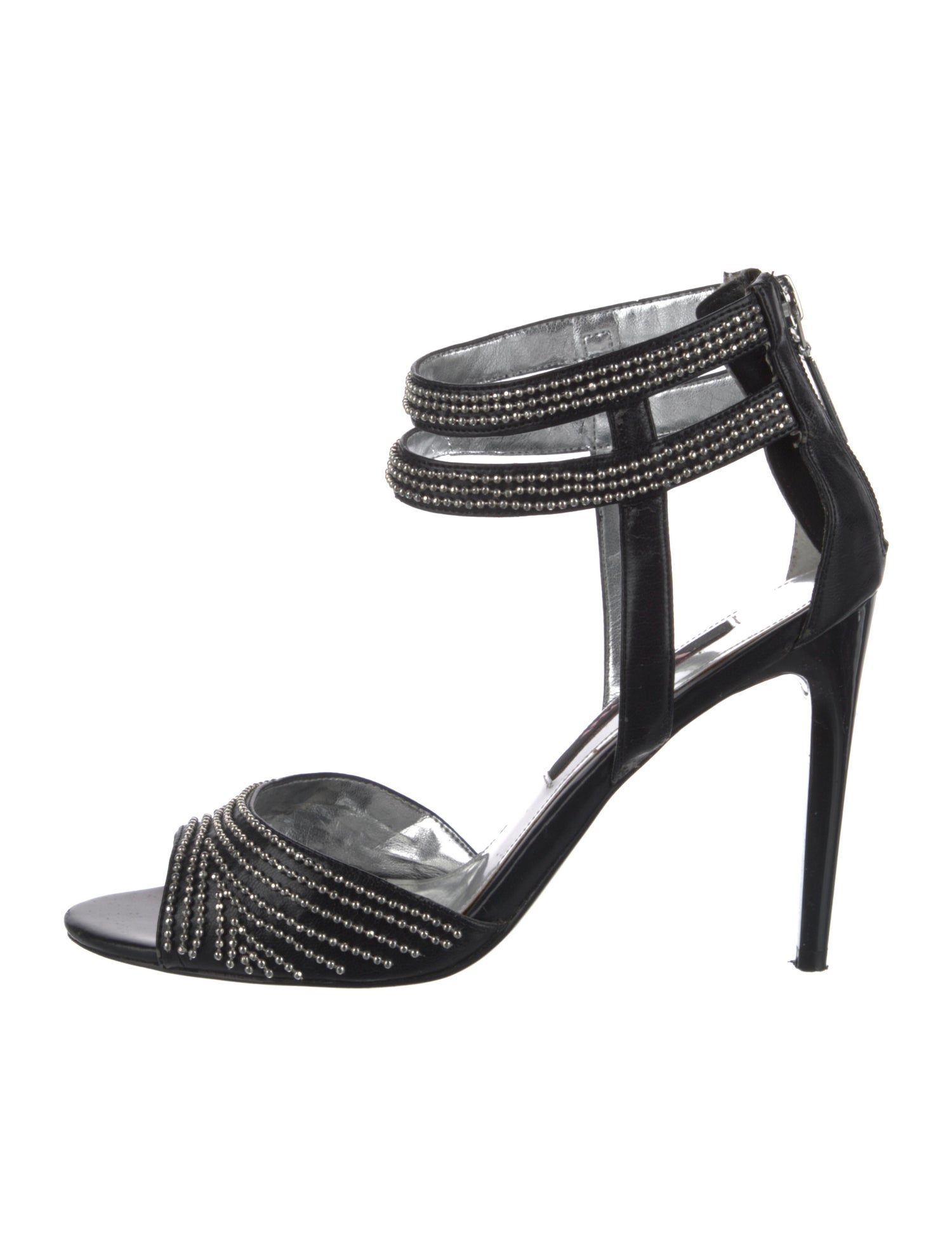 Nina Ricci Patent Leather Crystal Embellishments Sandals