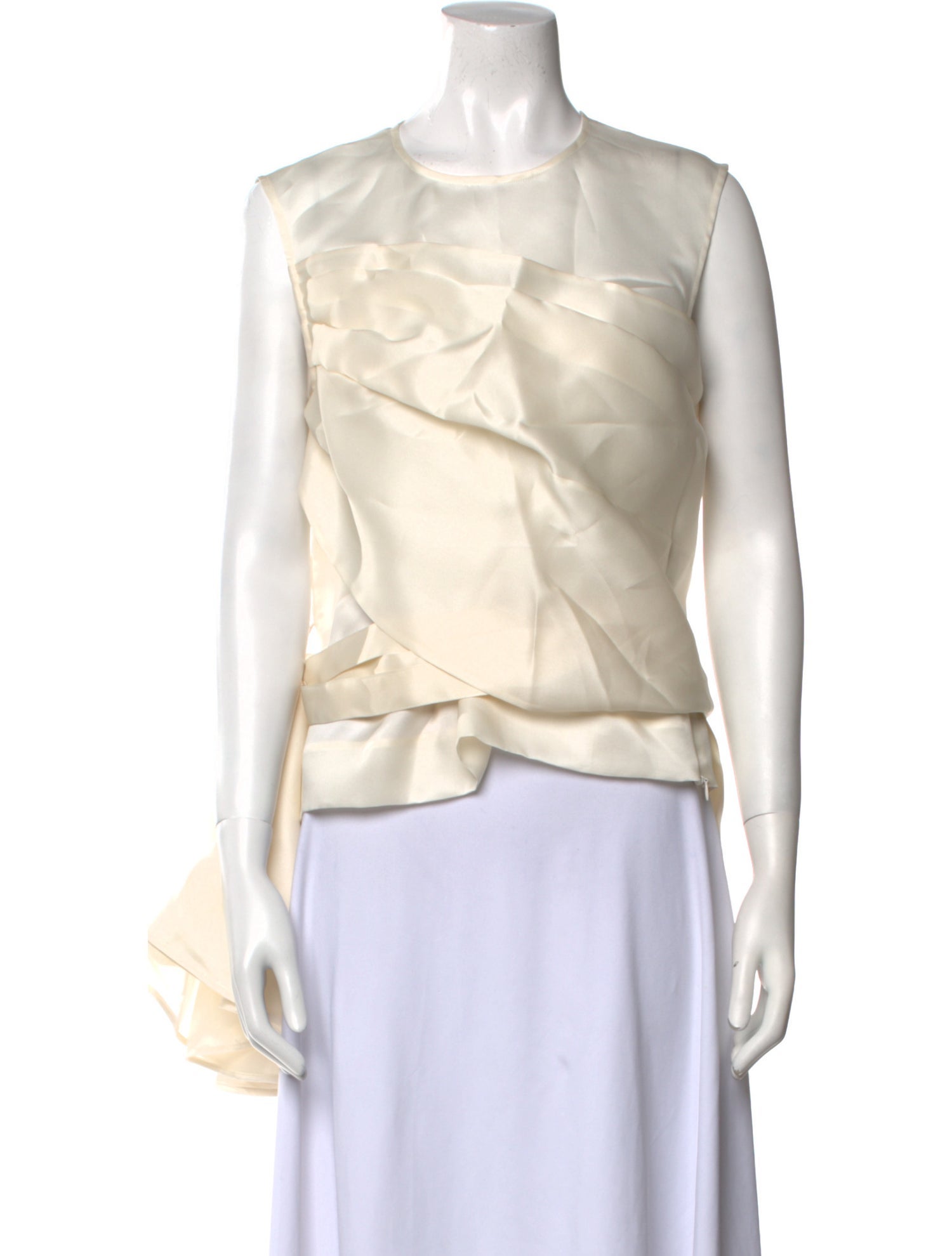 Nina Ricci Silk Crew Neck Crop Top