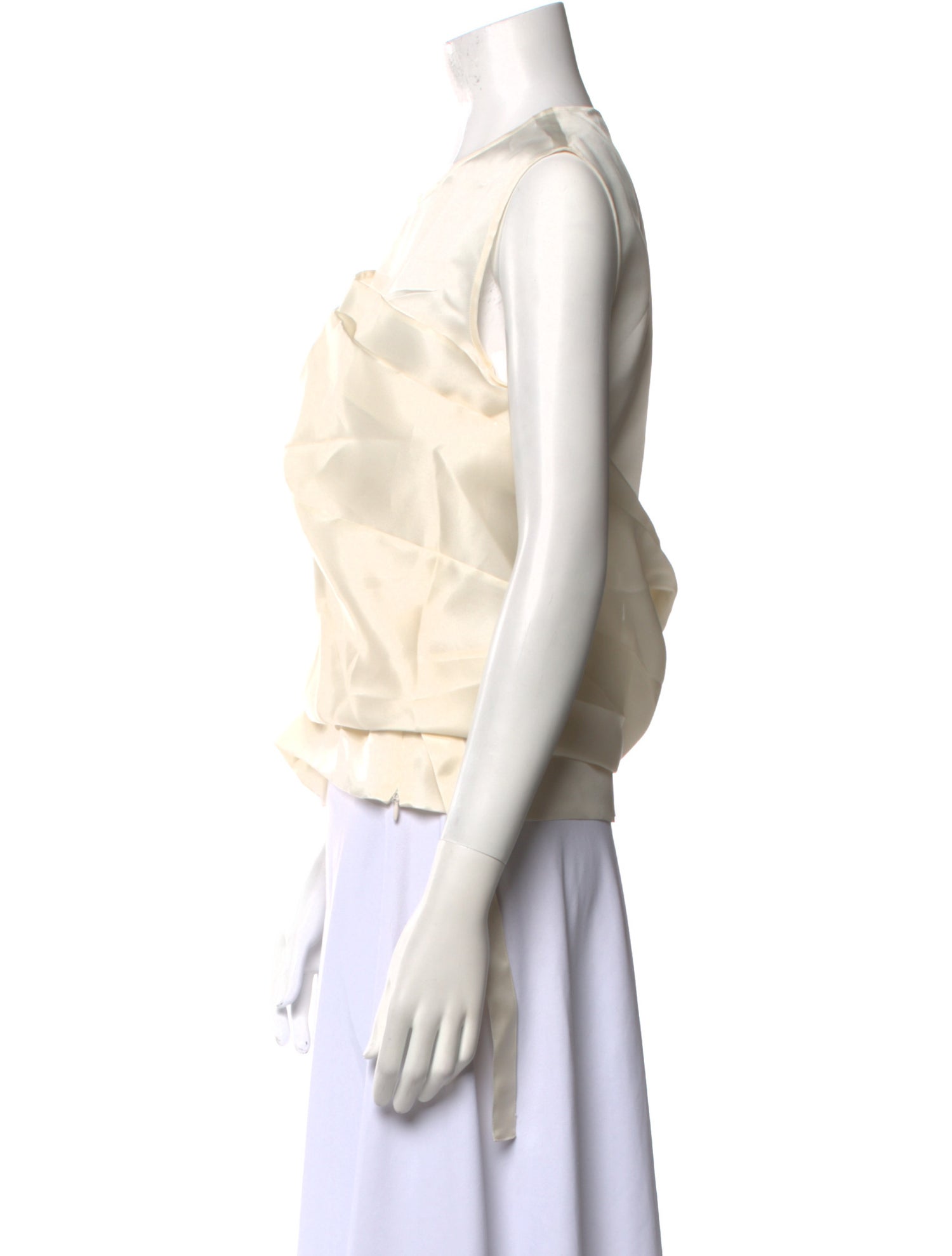 Nina Ricci Silk Crew Neck Crop Top