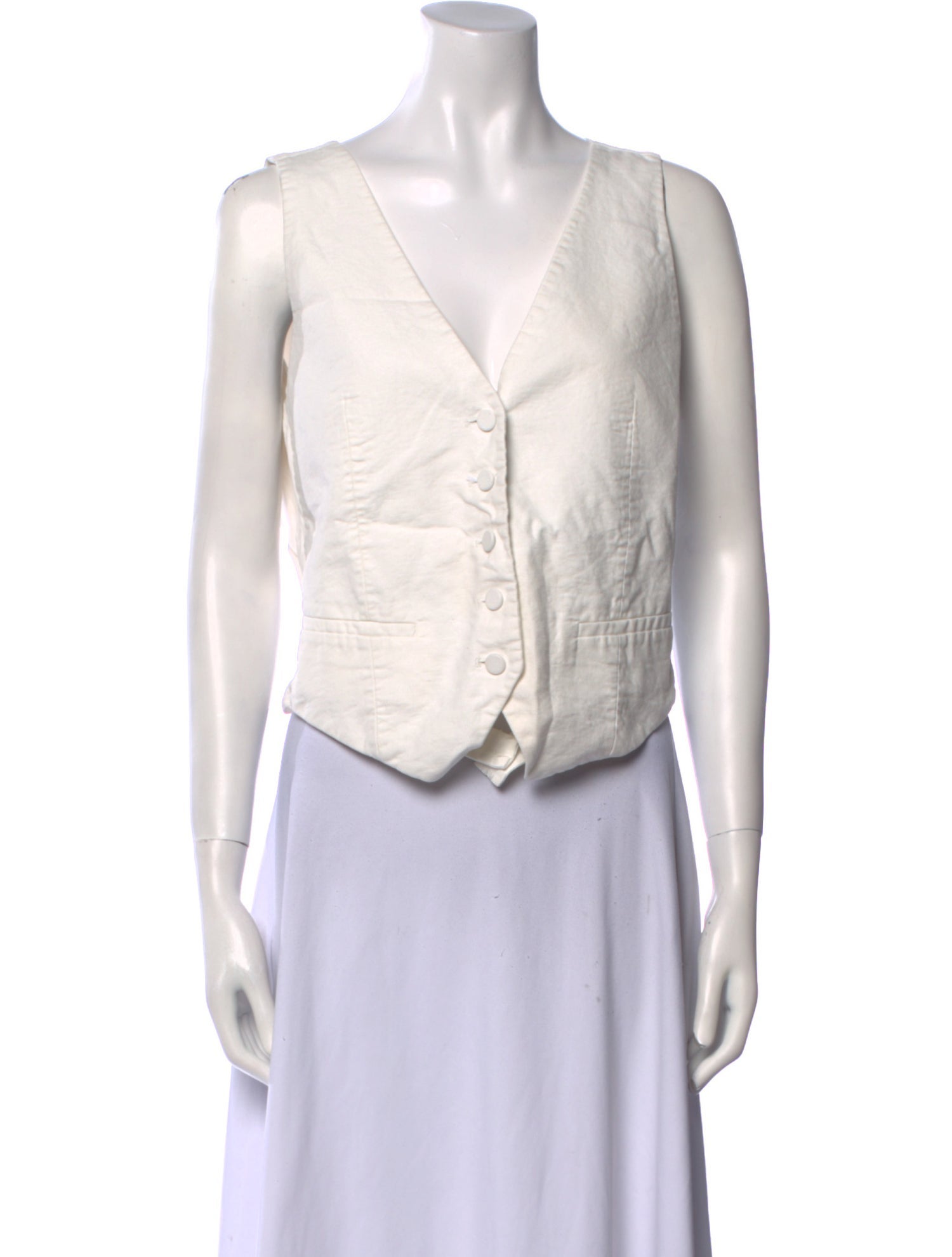 Nina Ricci V-Neck Sleeveless Crop Top