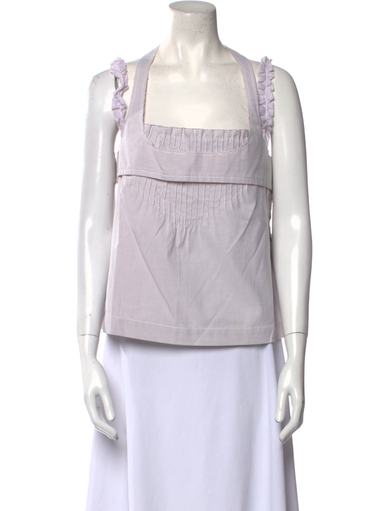 Nina Ricci Square Neckline Sleeveless Crop Top