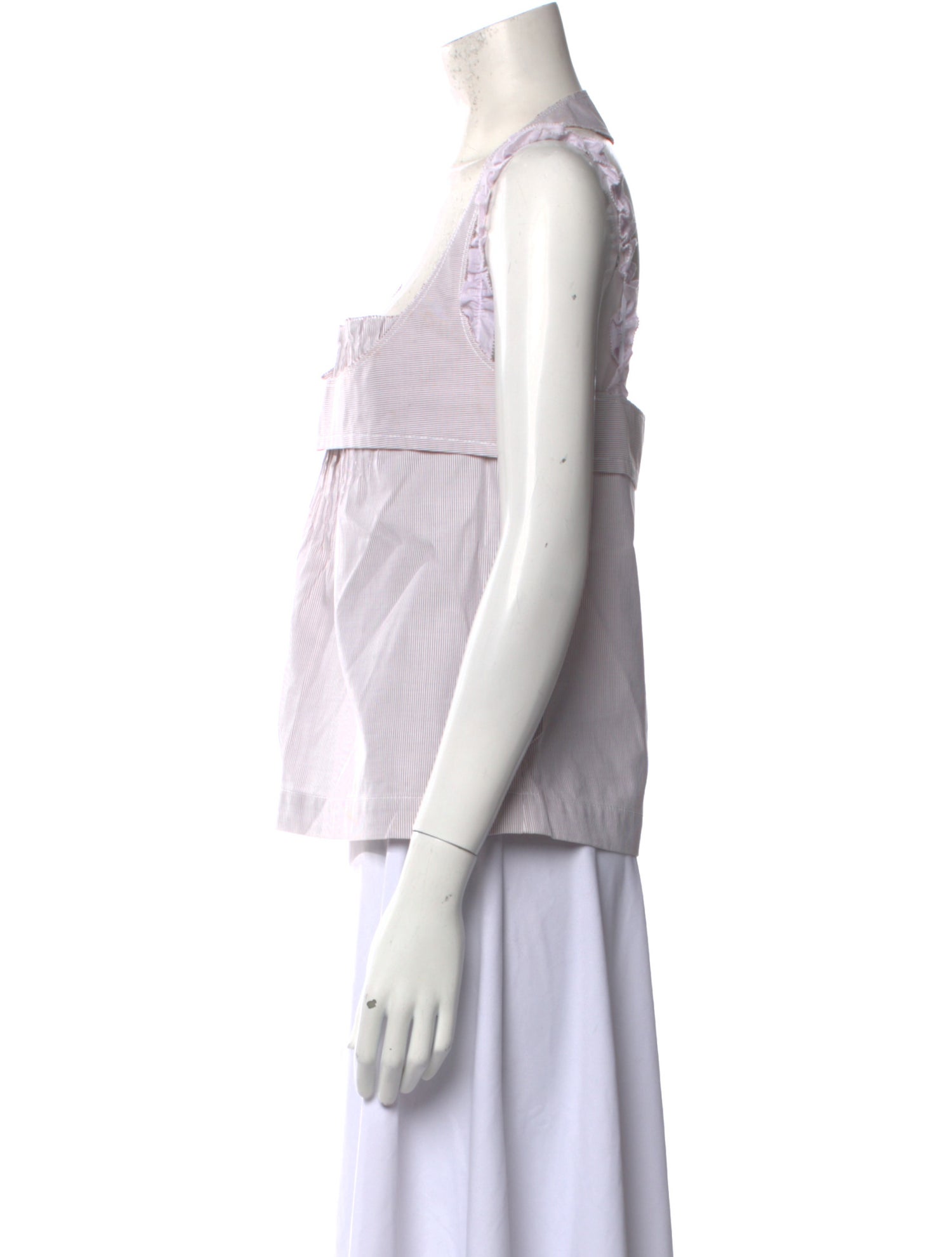 Nina Ricci Square Neckline Sleeveless Crop Top