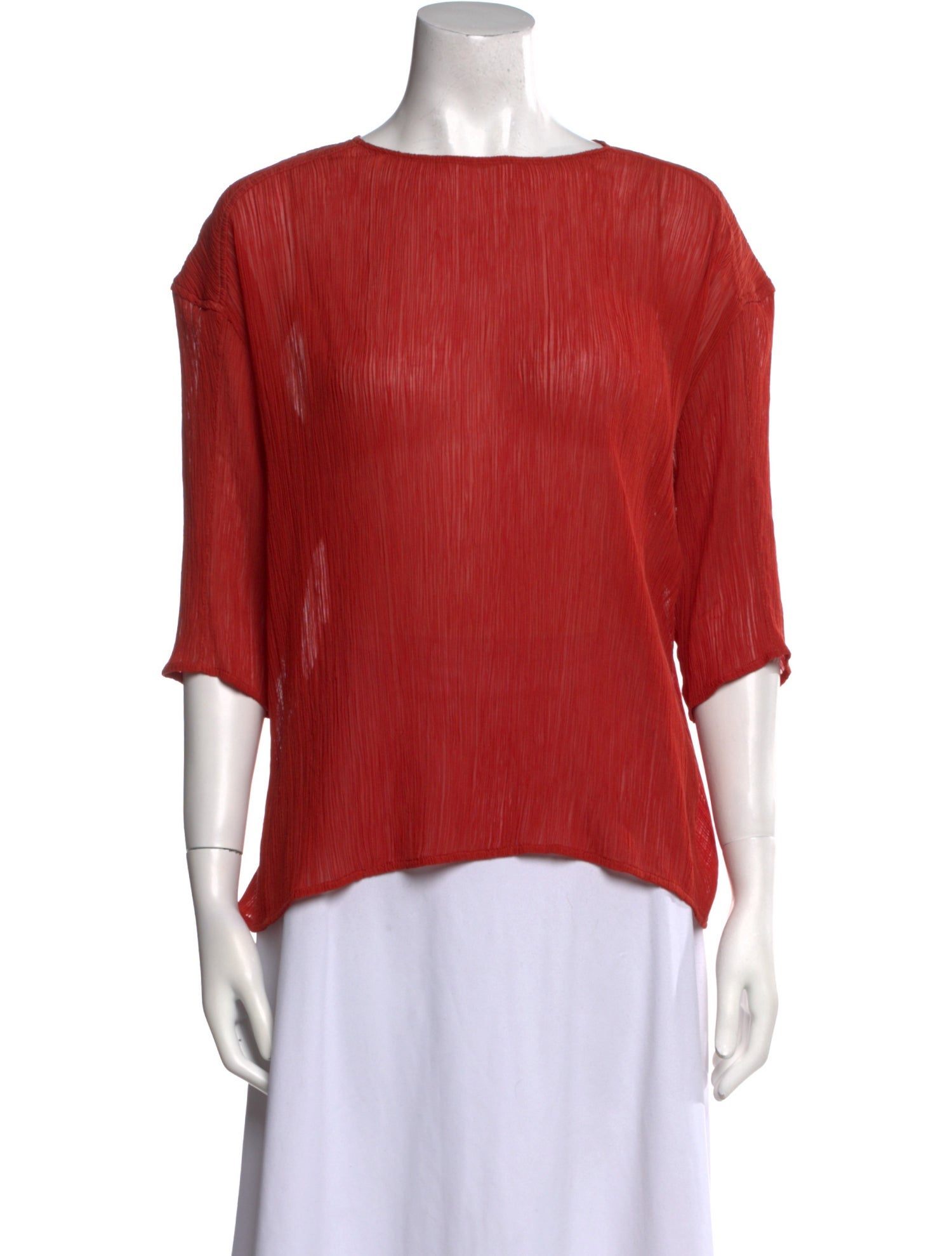 Nina Ricci Bateau Neckline Three-Quarter Sleeve Blouse