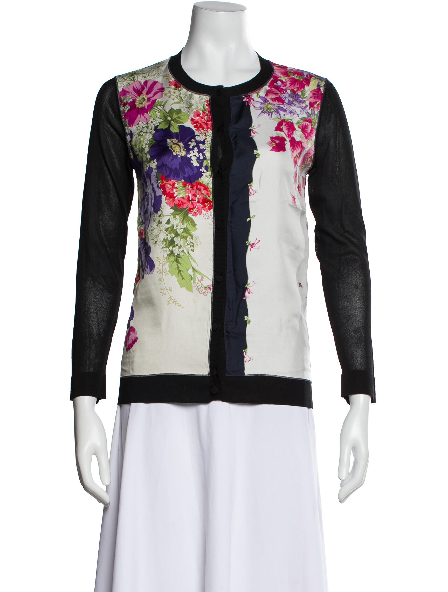 Nina Ricci Silk Floral Print Sweater