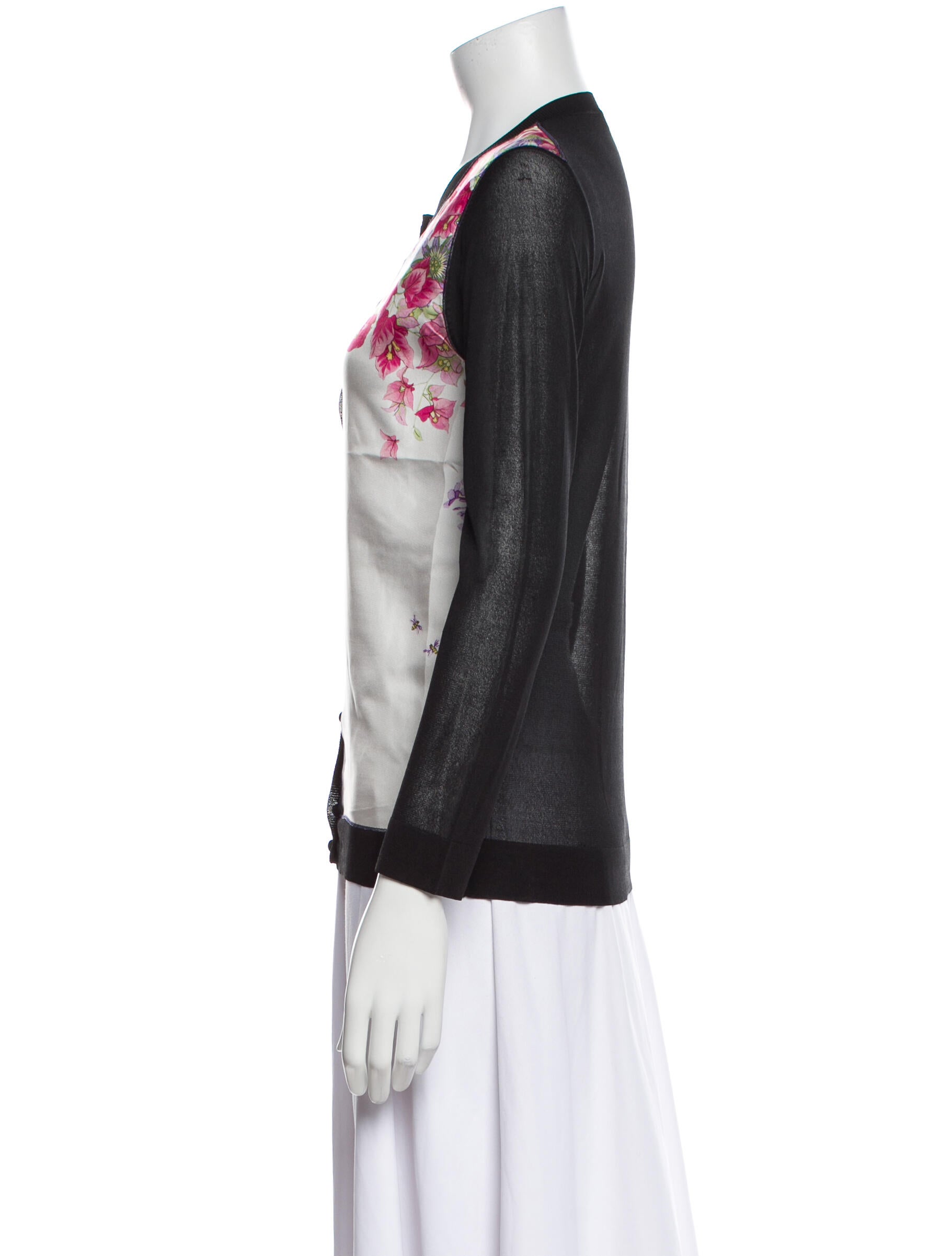 Nina Ricci Silk Floral Print Sweater