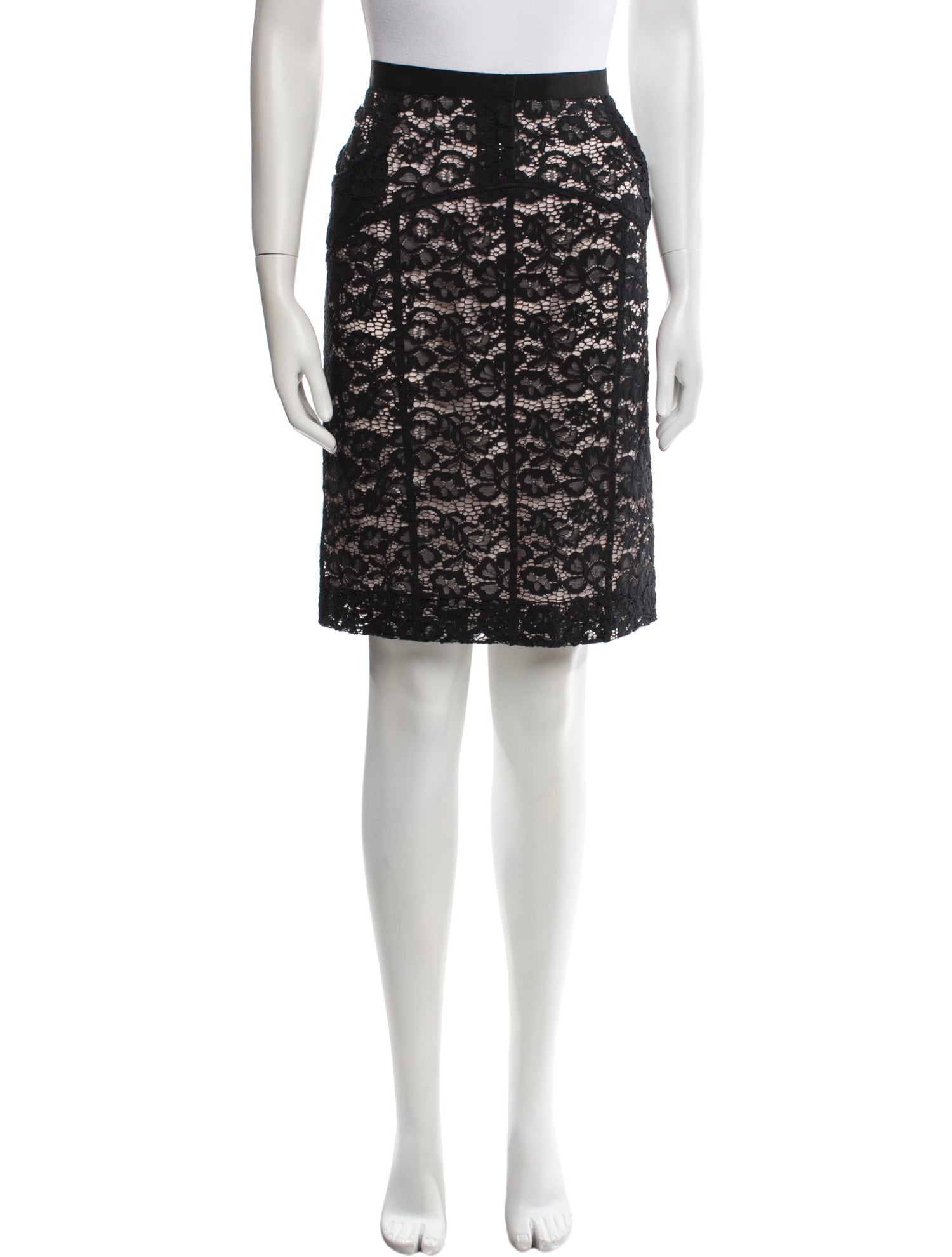 Nina Ricci Lace Pattern Knee-Length Skirt