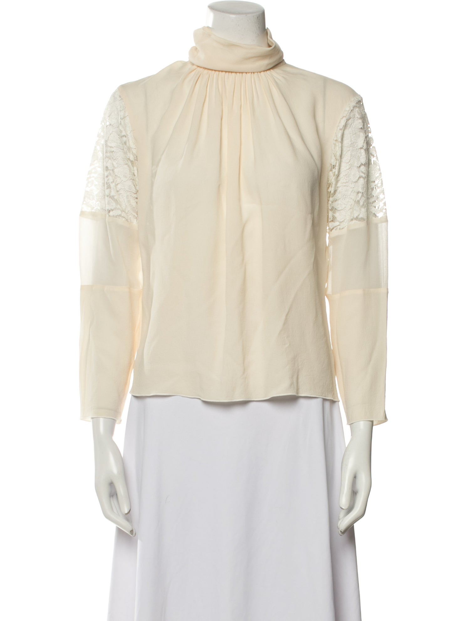Nina Ricci Silk Mock Neck Blouse
