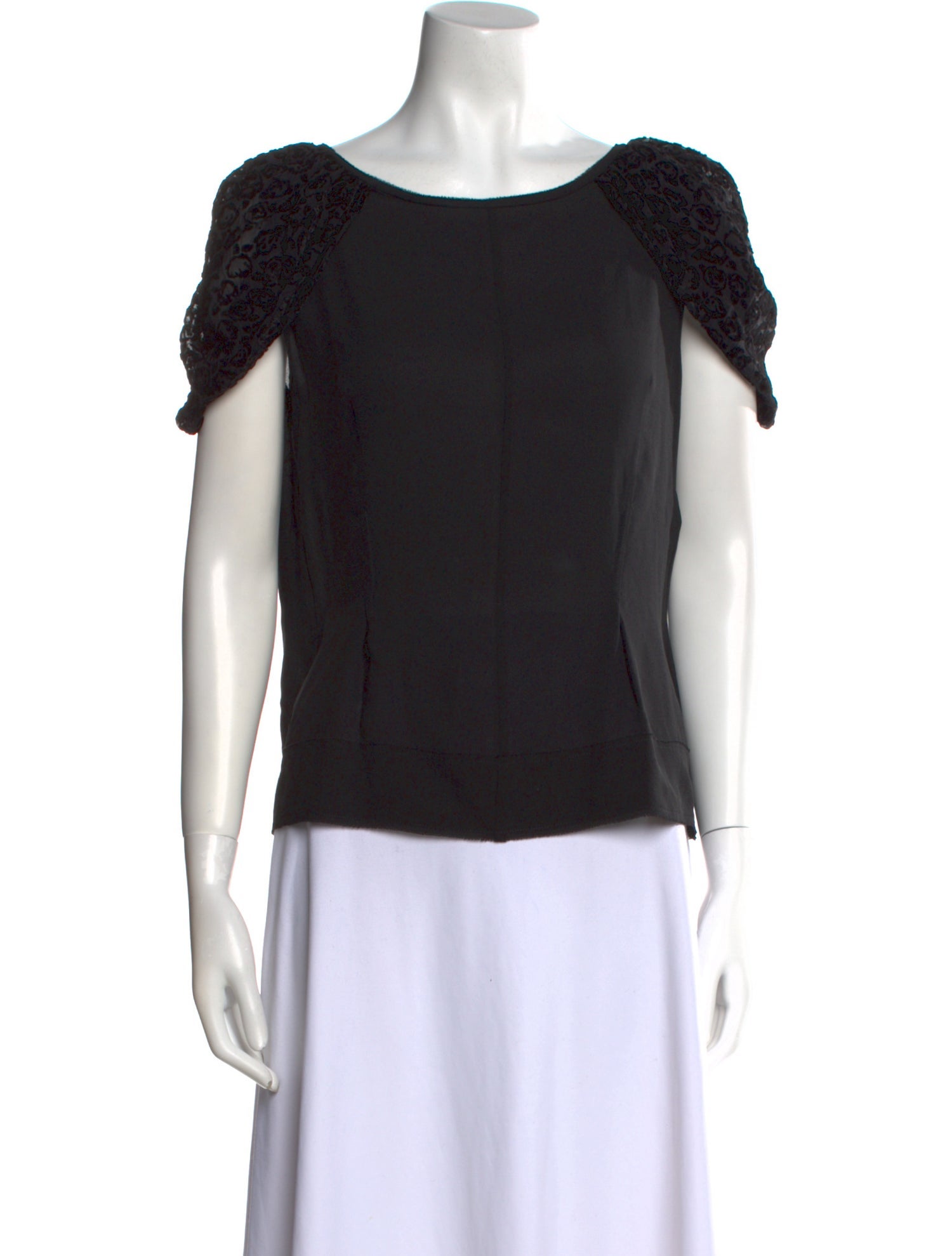 Nina Ricci Scoop Neck Short Sleeve Top