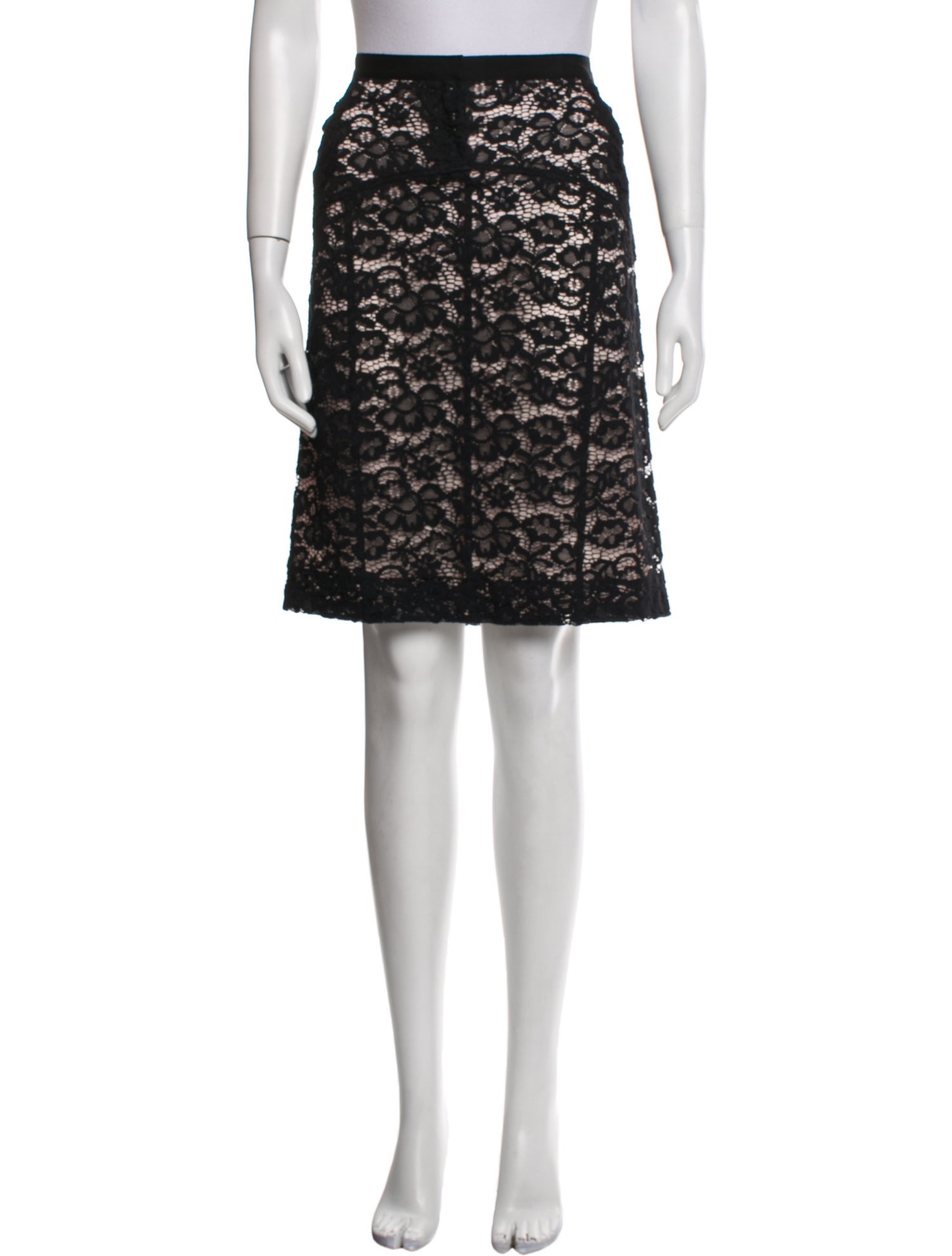 Nina Ricci Lace Pattern Knee-Length Skirt