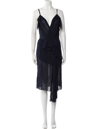 Nina Ricci V-Neck Midi Length Dress