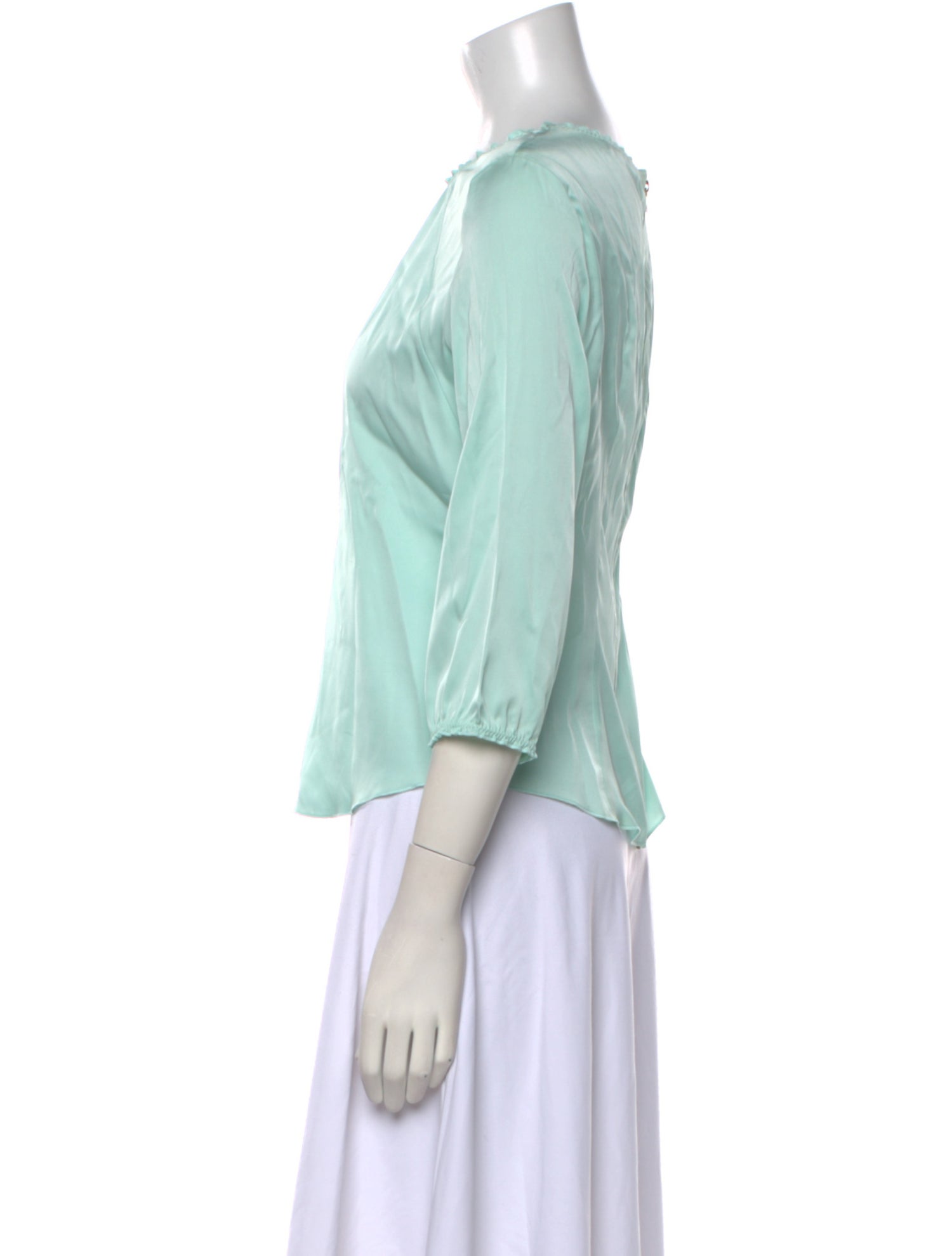 Nina Ricci Crew Neck Three-Quarter Sleeve Blouse