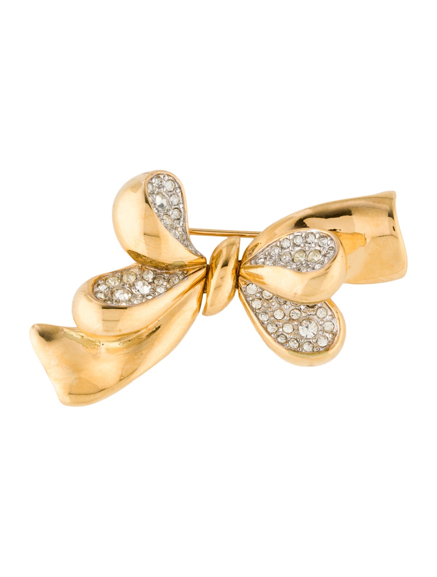 Nina Ricci Crystal Bow Pin Brooch