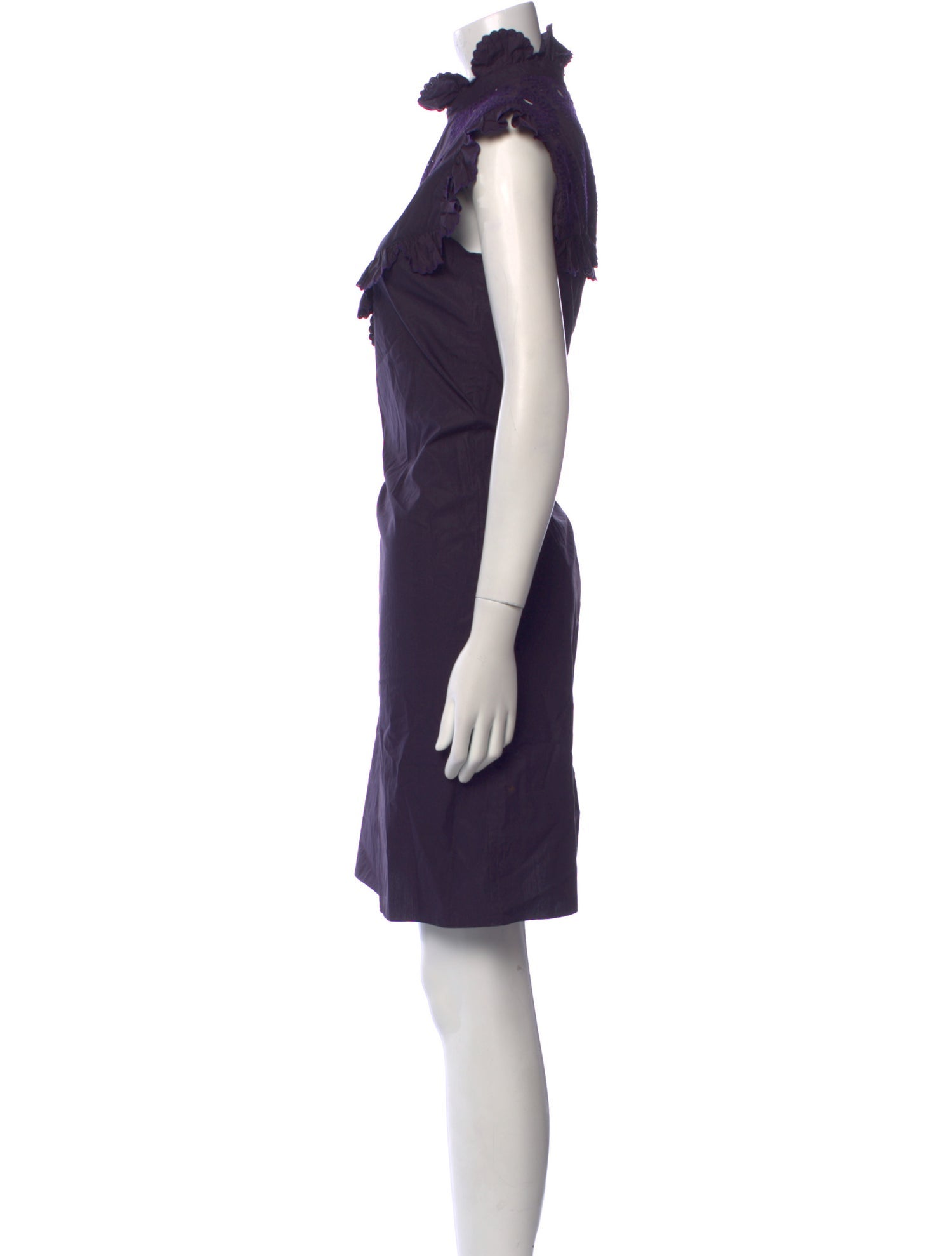 Nina Ricci Mock Neck Knee-Length Dress