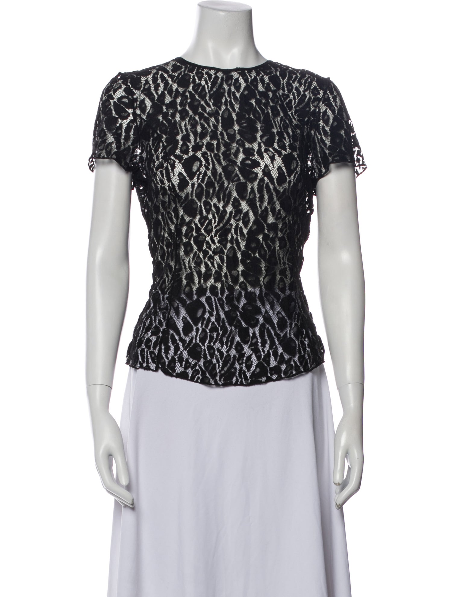 Nina Ricci Lace Pattern Crew Neck Top