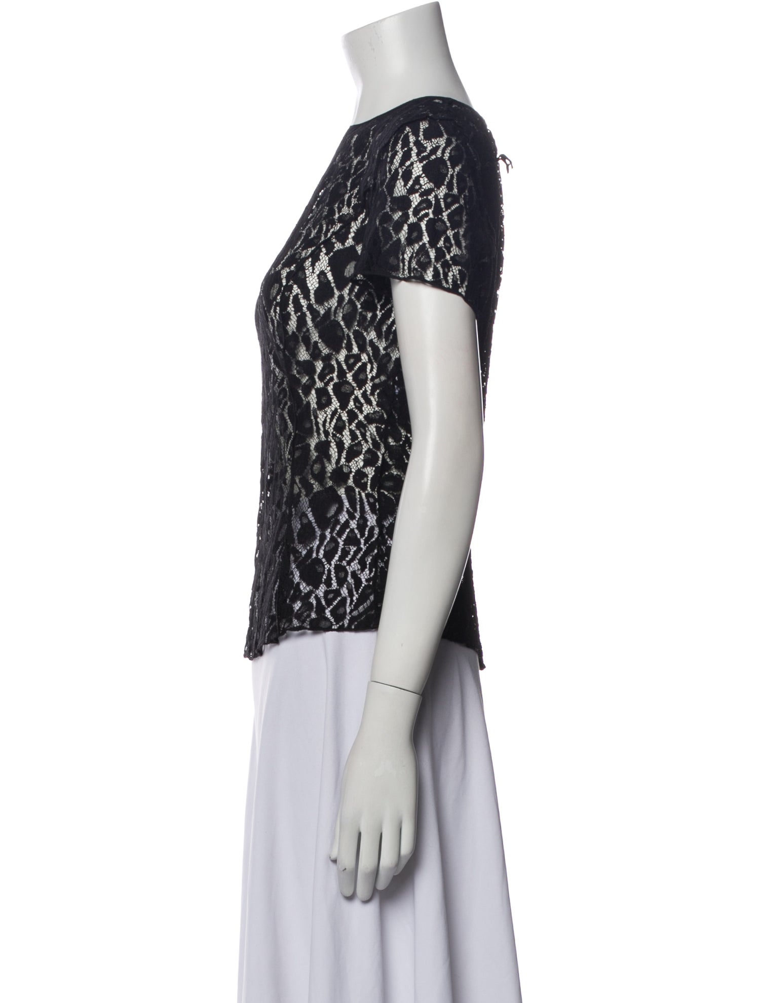 Nina Ricci Lace Pattern Crew Neck Top