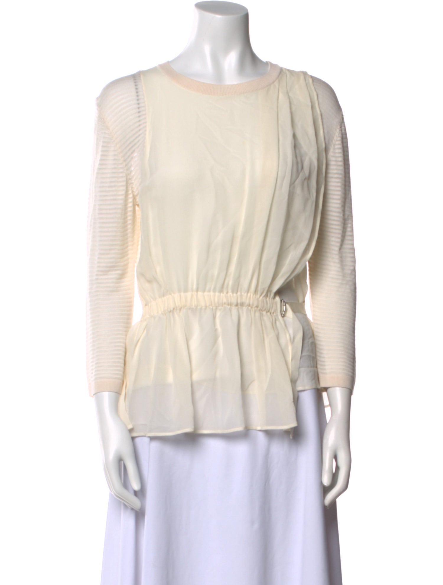 Nina Ricci Wool Bateau Neckline Blouse