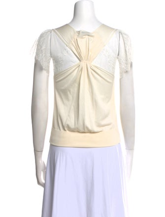 Nina Ricci V-Neck Short Sleeve Top