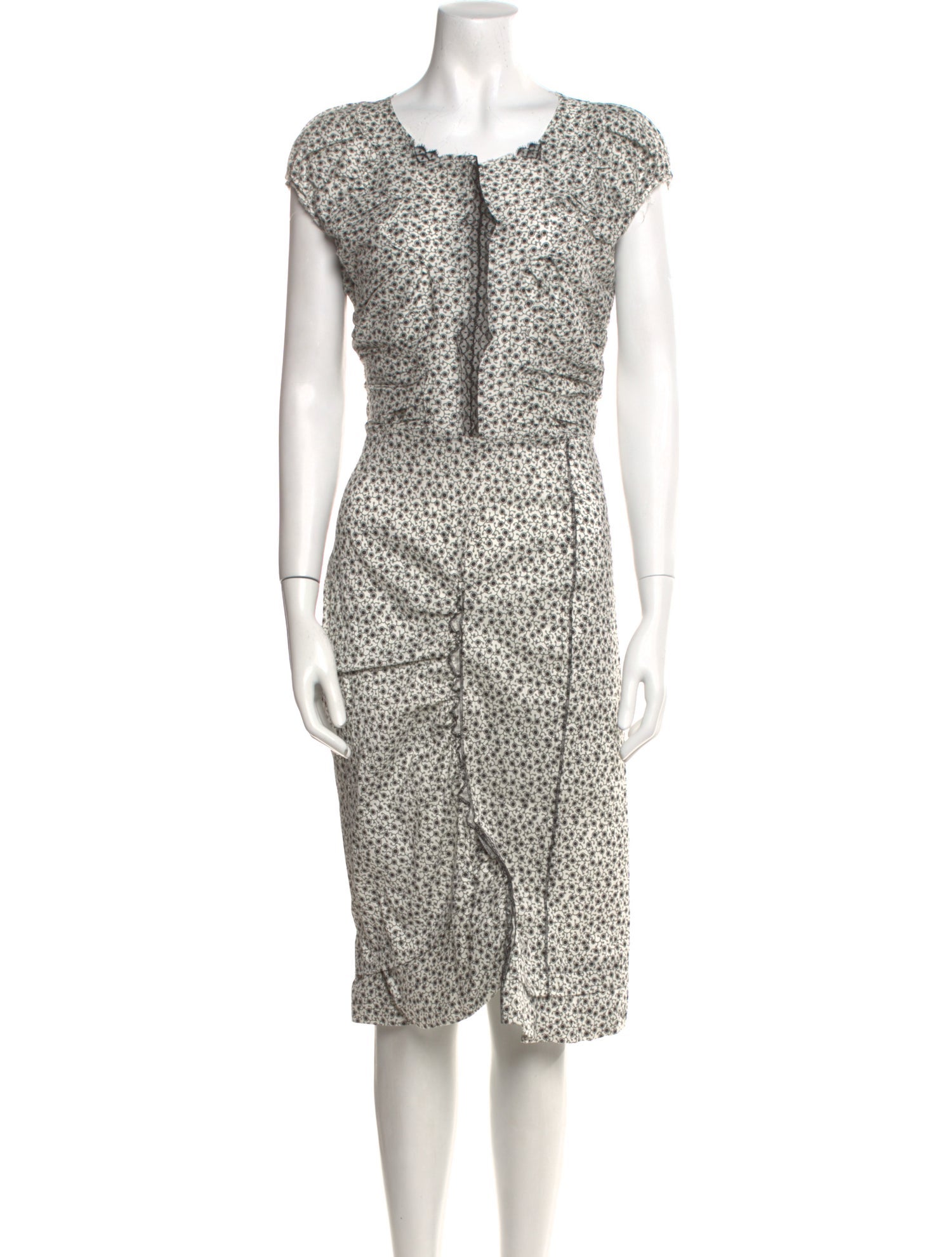 Nina Ricci Linen Knee-Length Dress