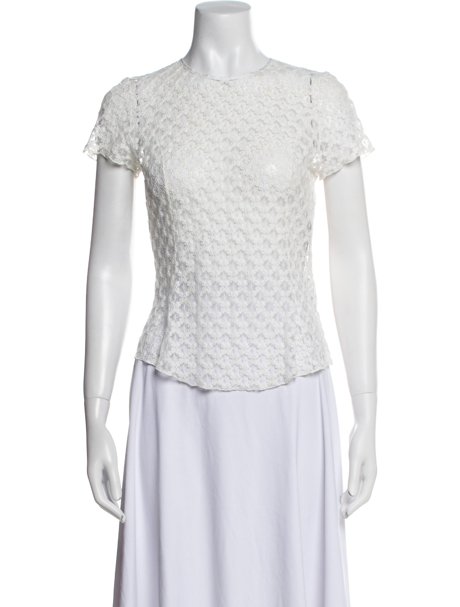Nina Ricci Lace Pattern Crew Neck Top