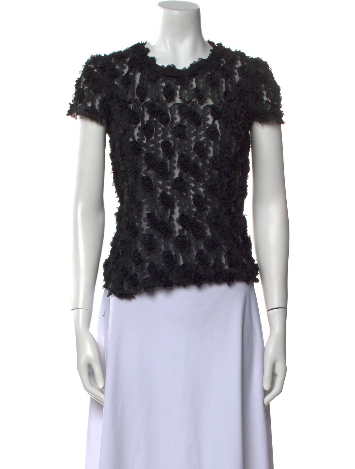 Nina Ricci Crew Neck Short Sleeve Blouse