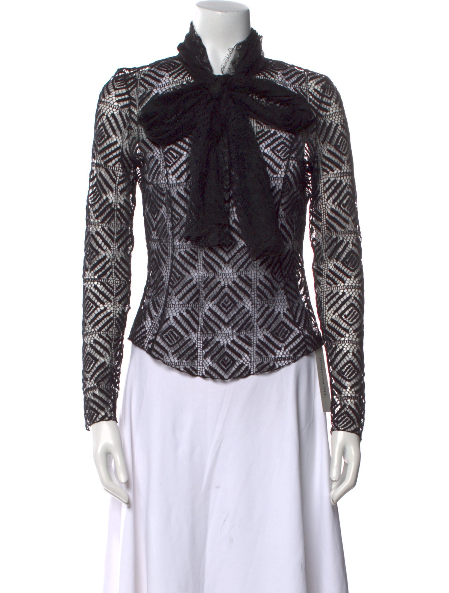 Nina Ricci Printed Turtleneck Button-Up Top