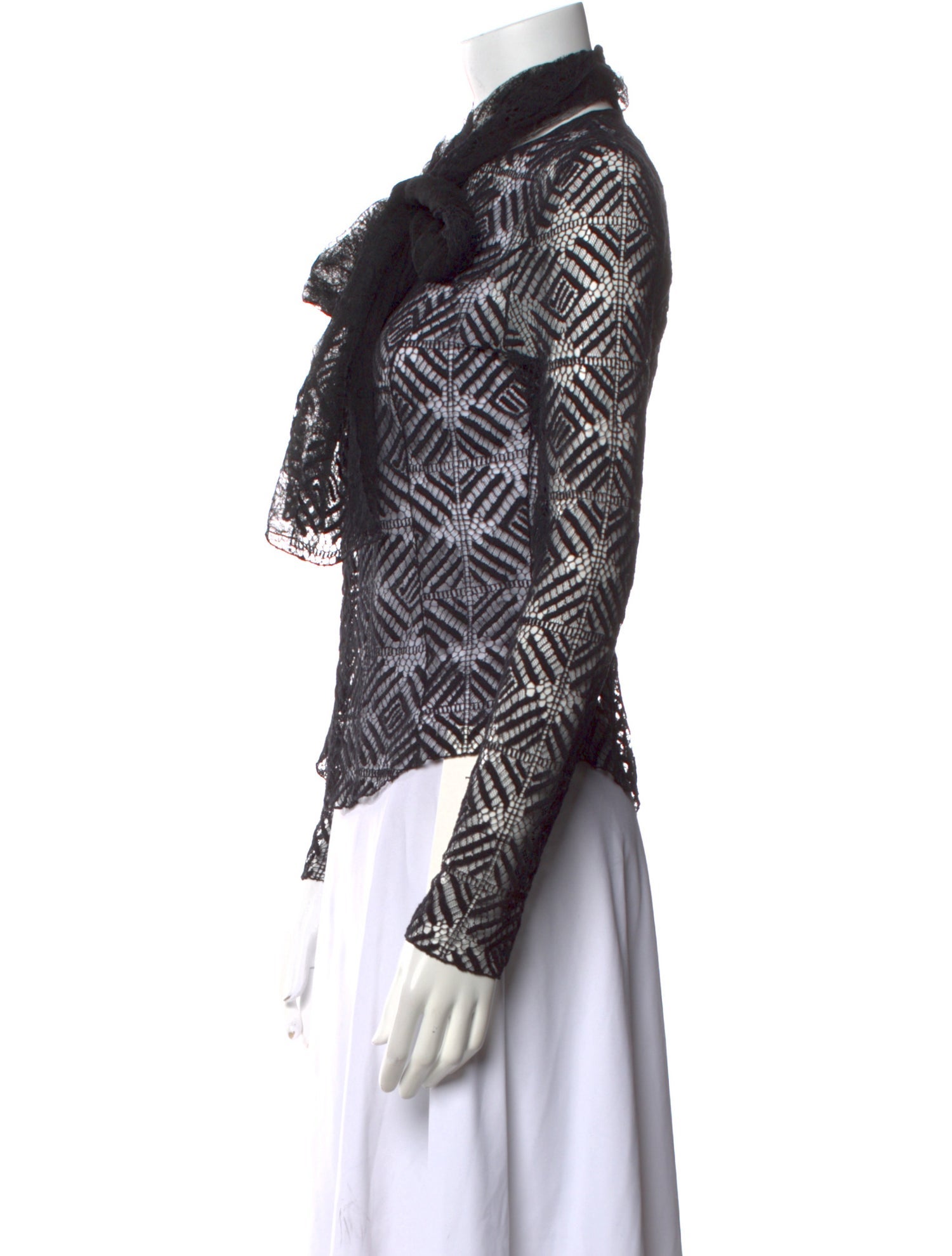 Nina Ricci Printed Turtleneck Button-Up Top