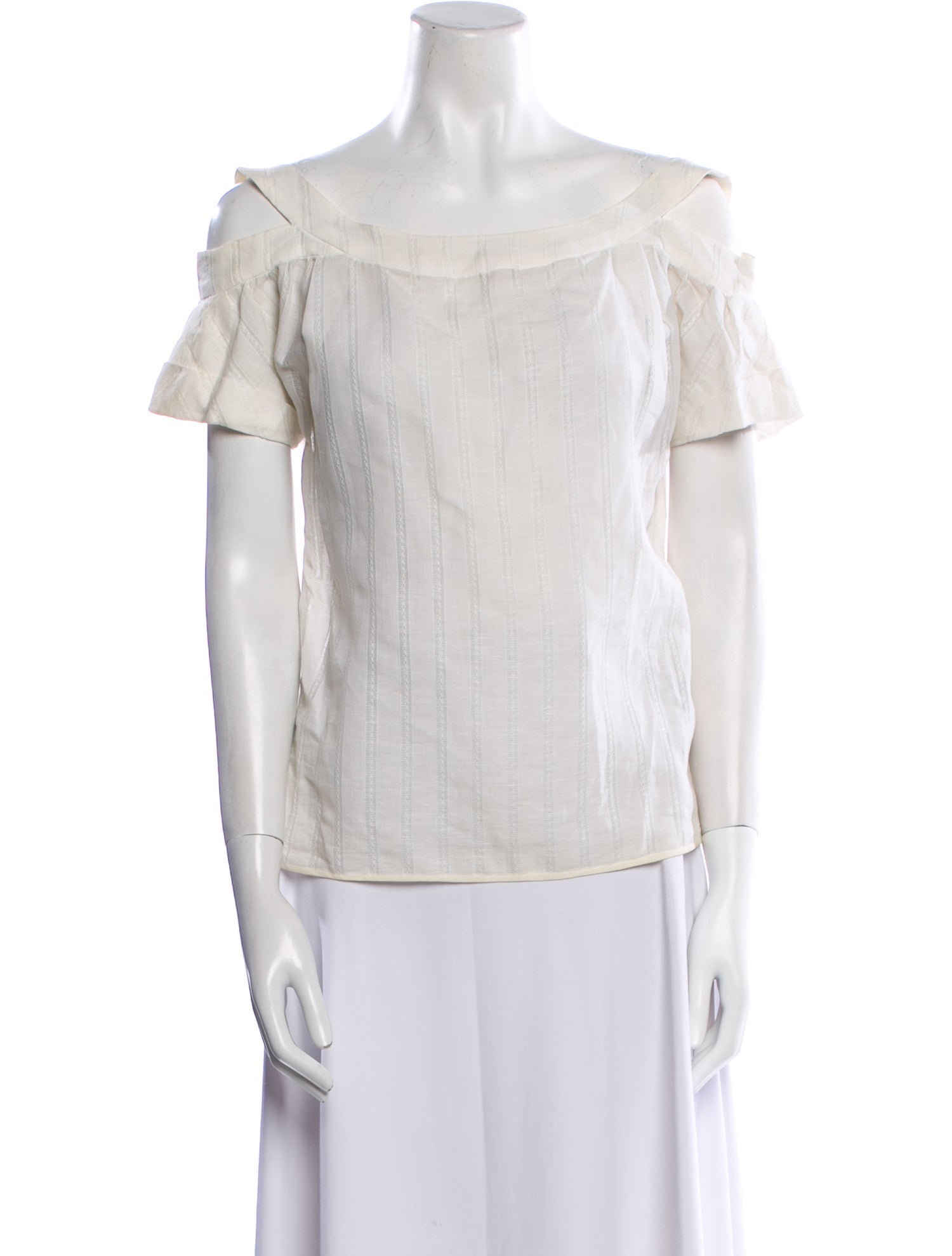 Nina Ricci Off-The-Shoulder Short Sleeve Blouse