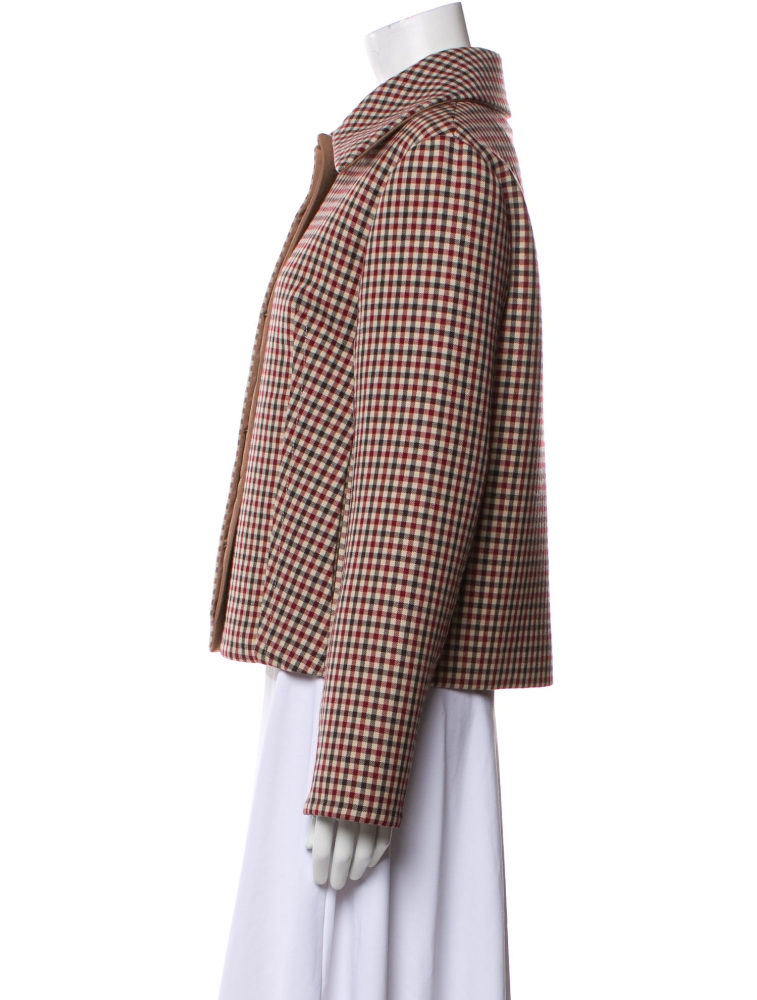 Nina Ricci Wool Plaid Print Blazer