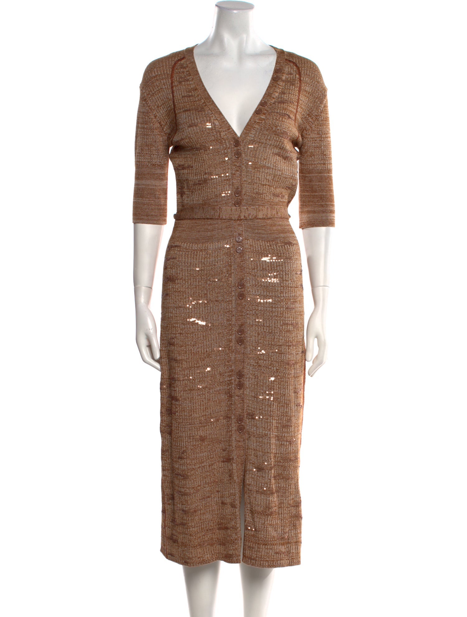 Nina Ricci V-Neck Midi Length Dress