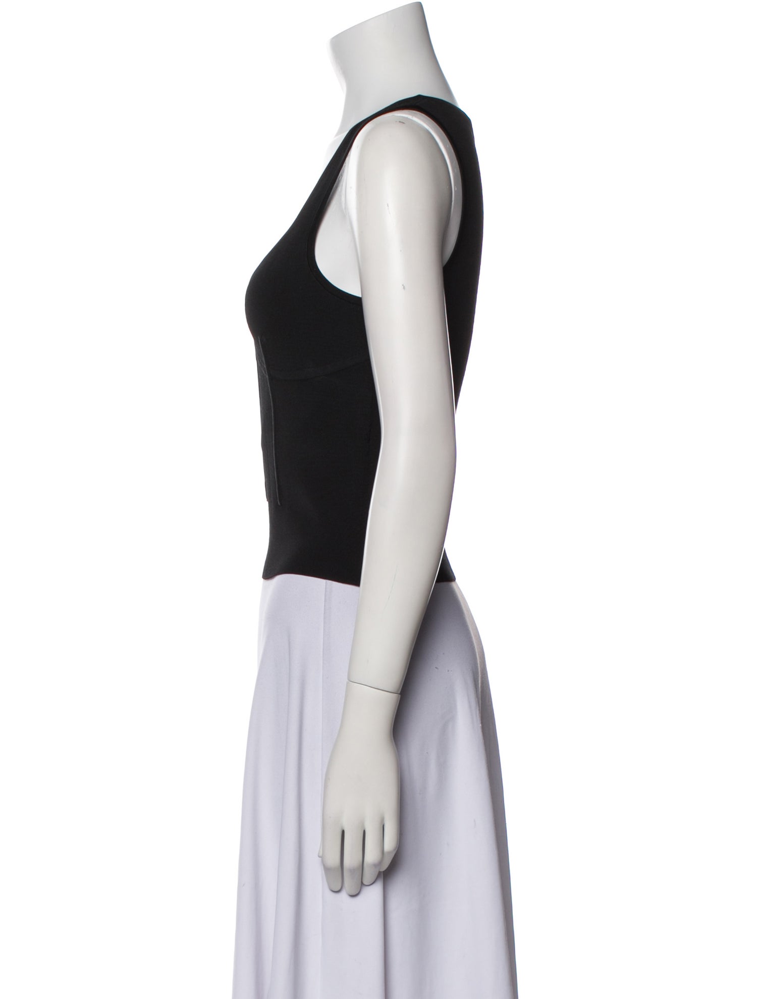 Nina Ricci V-Neck Sleeveless Crop Top