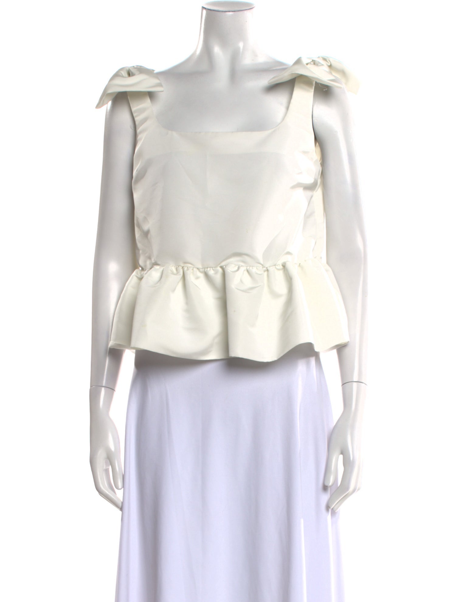 Nina Ricci Square Neckline Short Sleeve Crop Top