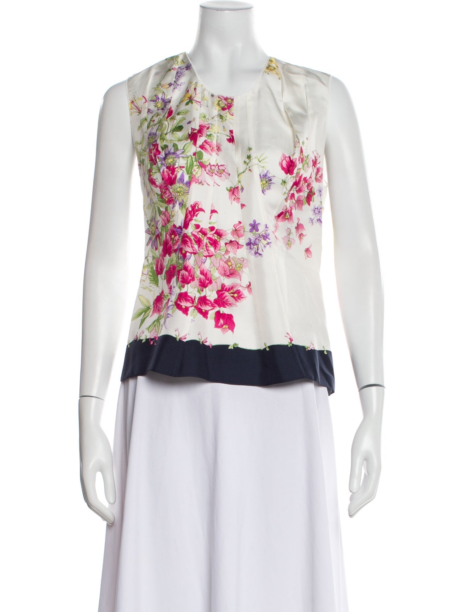 Nina Ricci Silk Floral Print Top