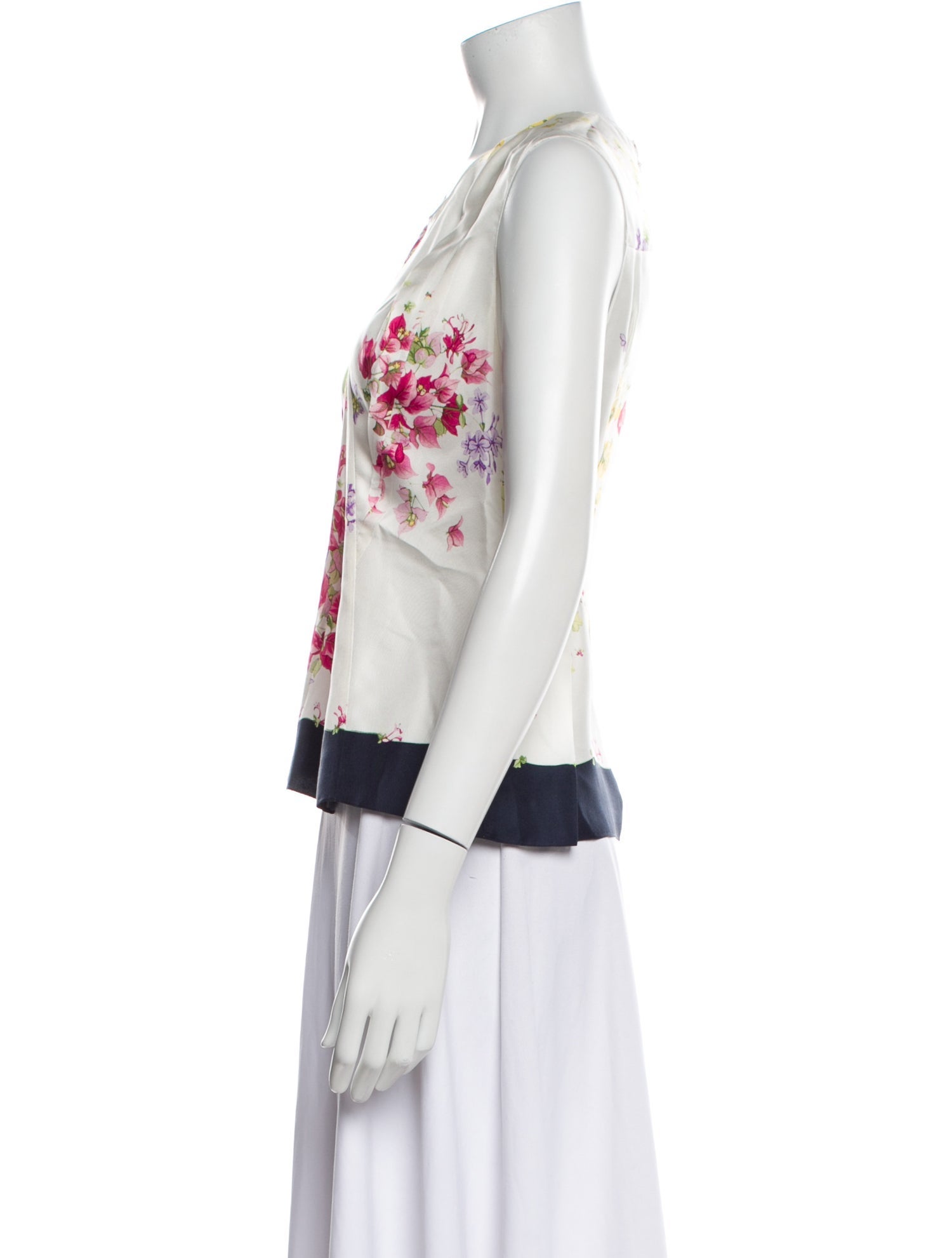 Nina Ricci Silk Floral Print Top