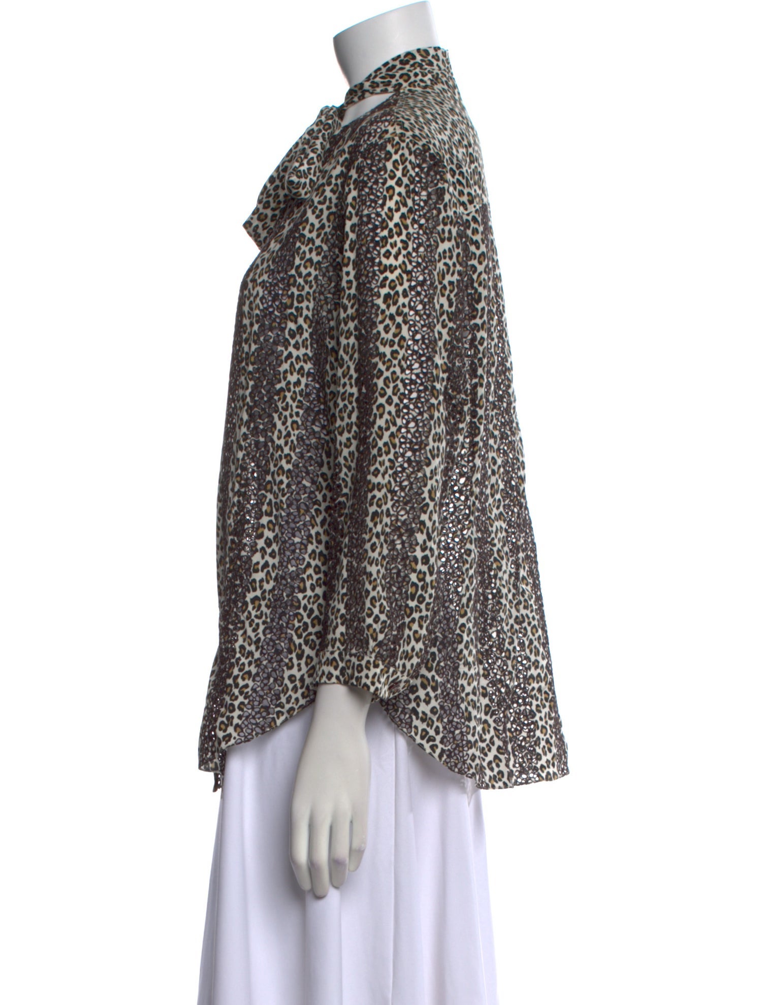 Nina Ricci Silk Printed Button-Up Top