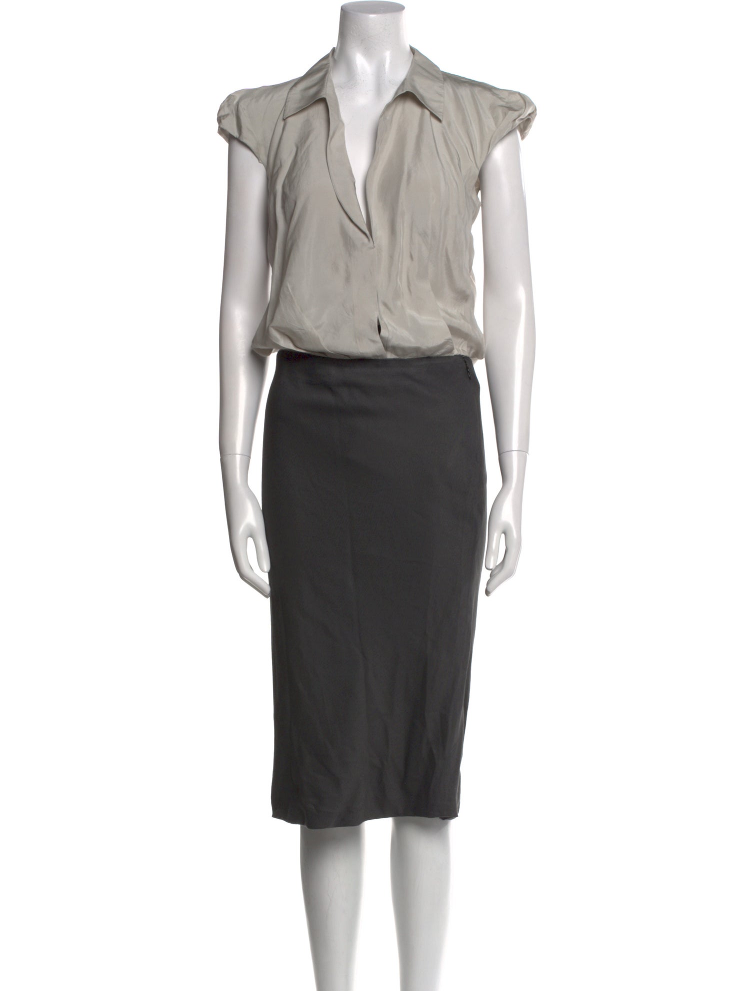 Nina Ricci Cowl Neck Knee-Length Dress