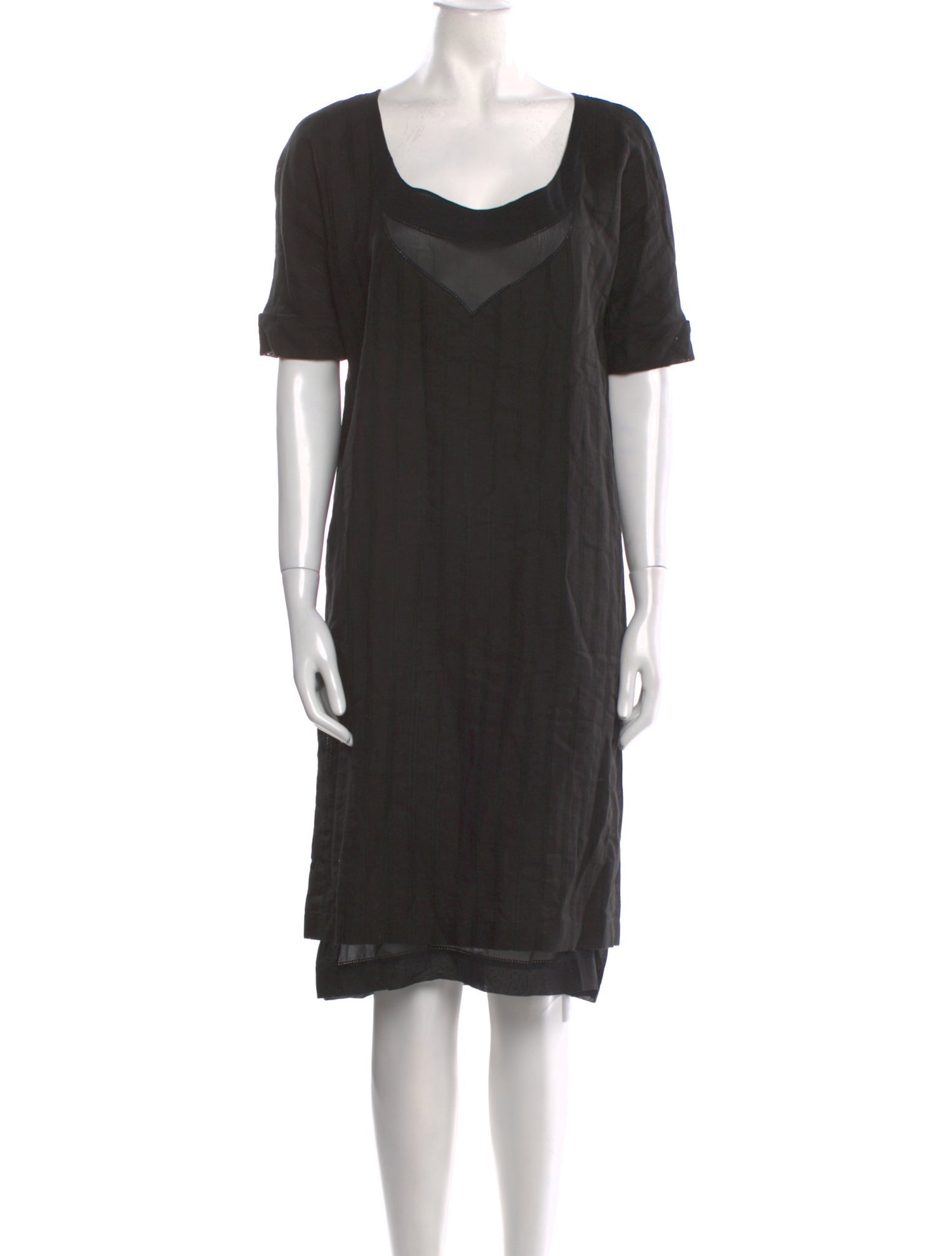 Nina Ricci Square Neckline Knee-Length Dress