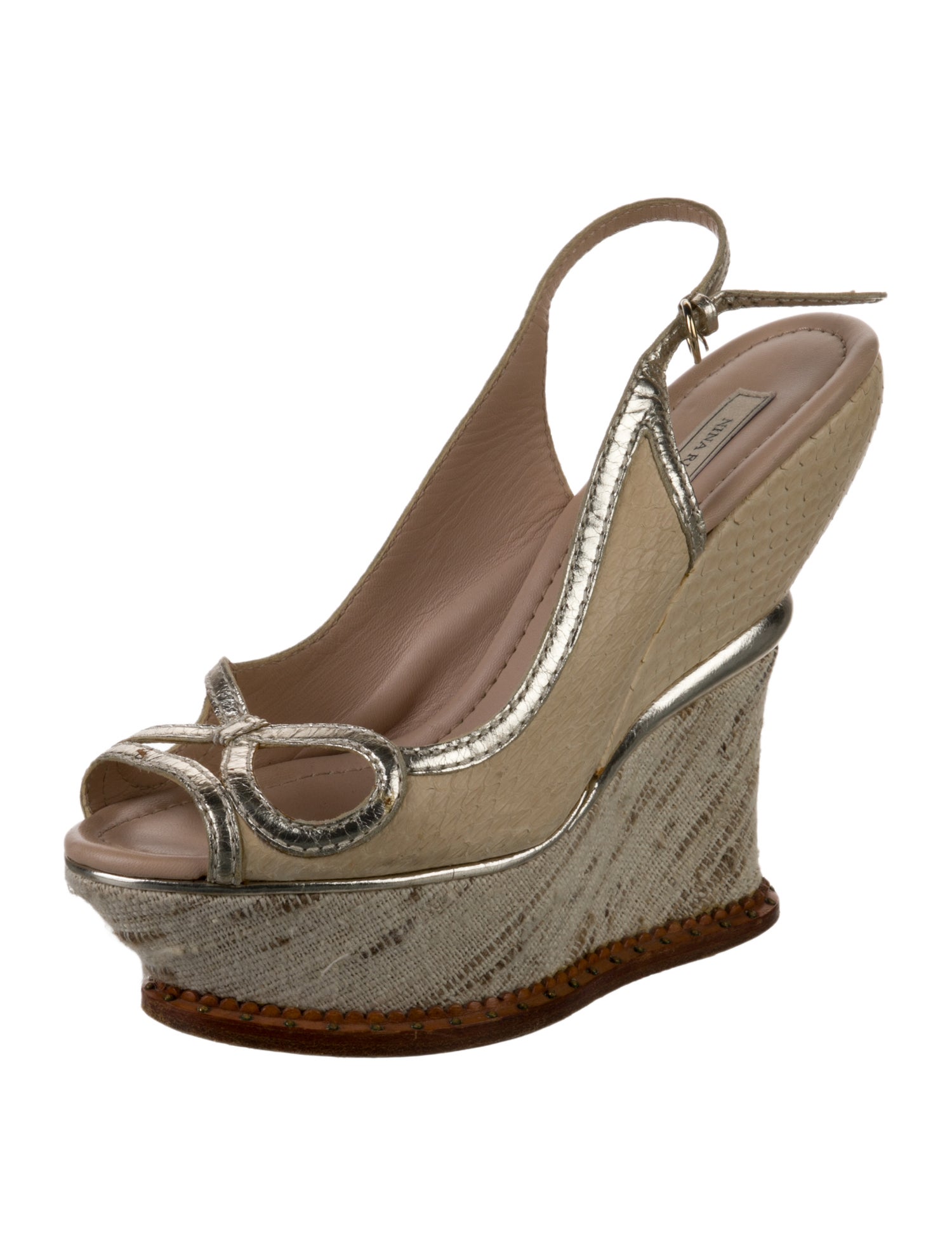 Nina Ricci Leather Slingback Sandals