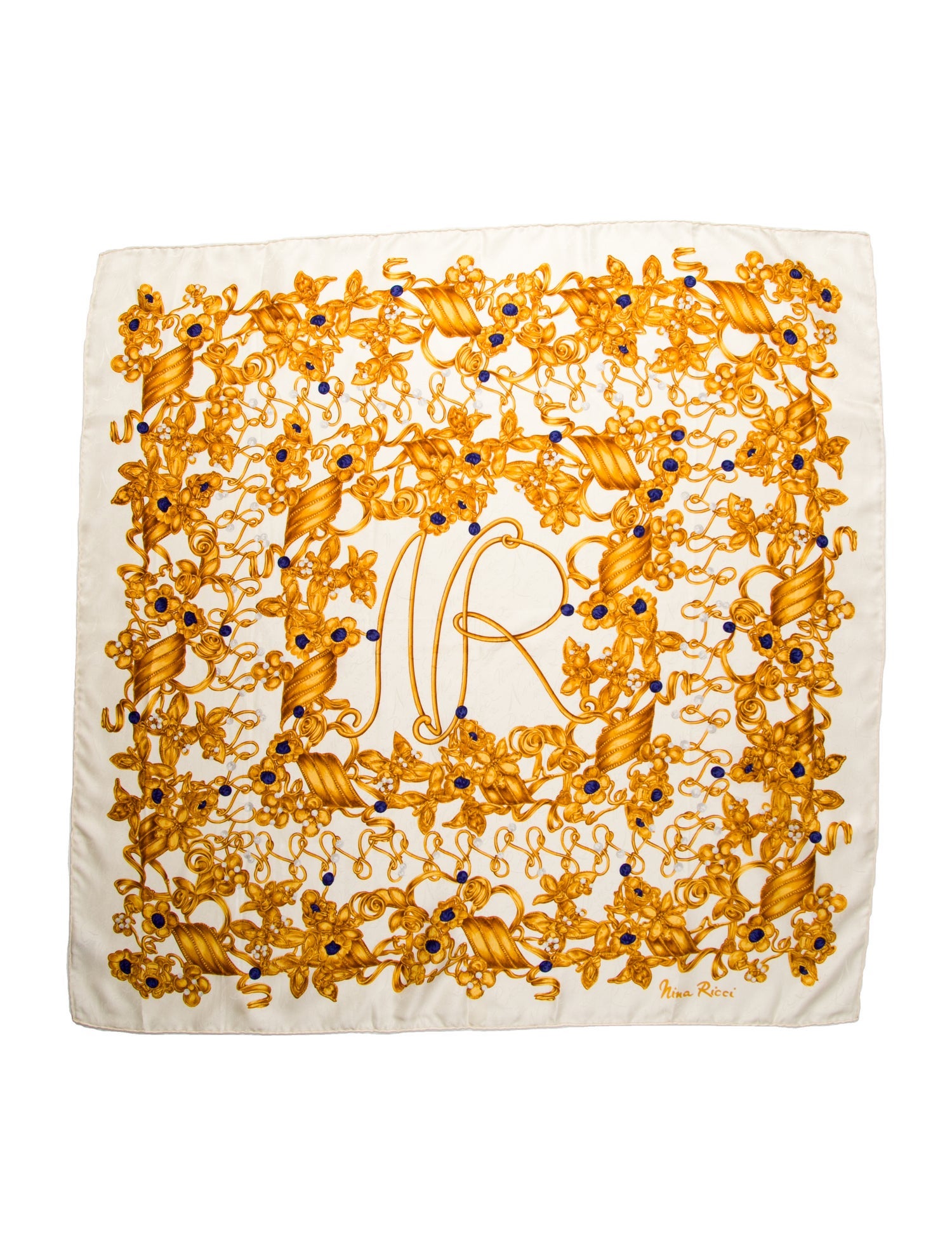 Nina Ricci Silk Floral Print Scarf