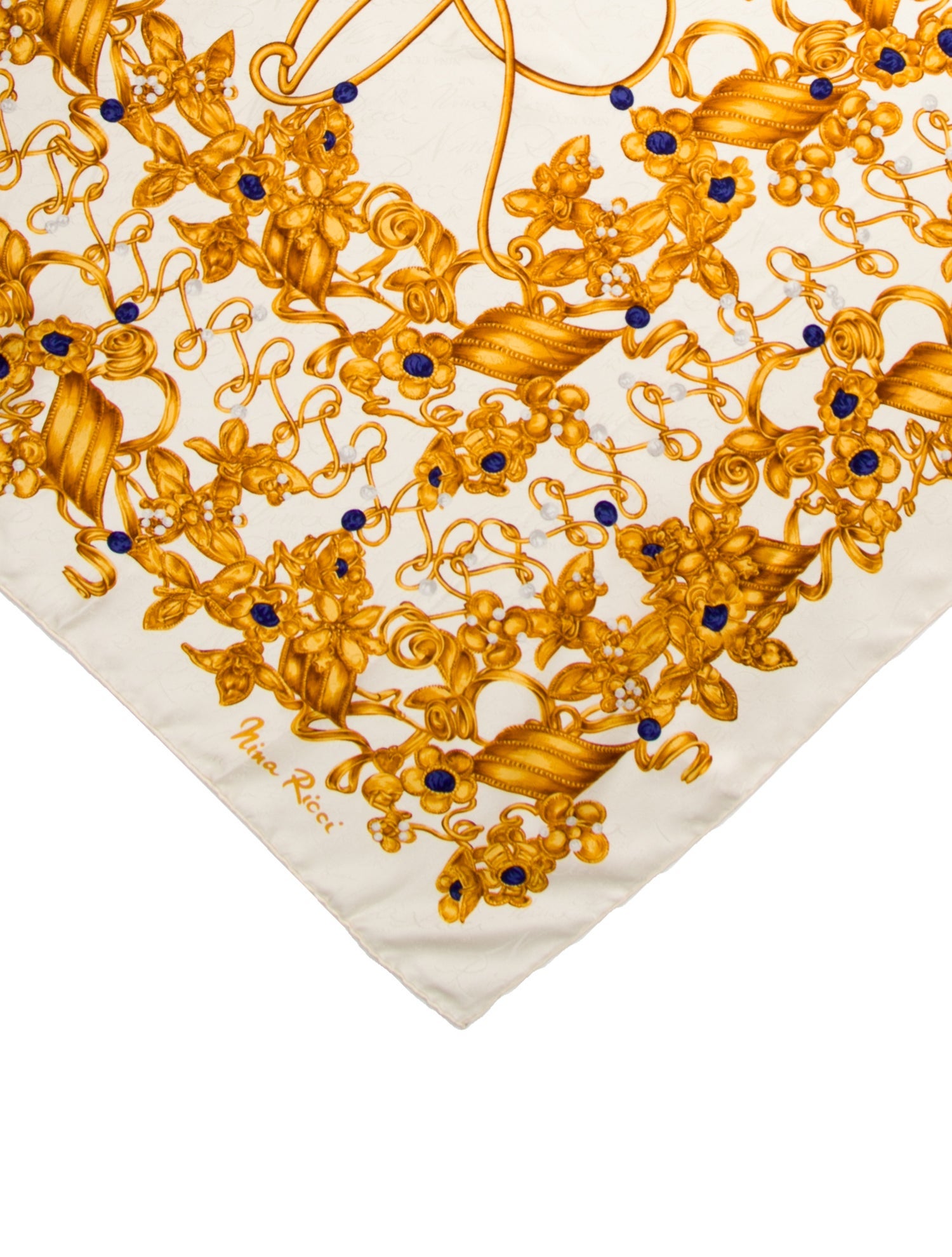 Nina Ricci Silk Floral Print Scarf