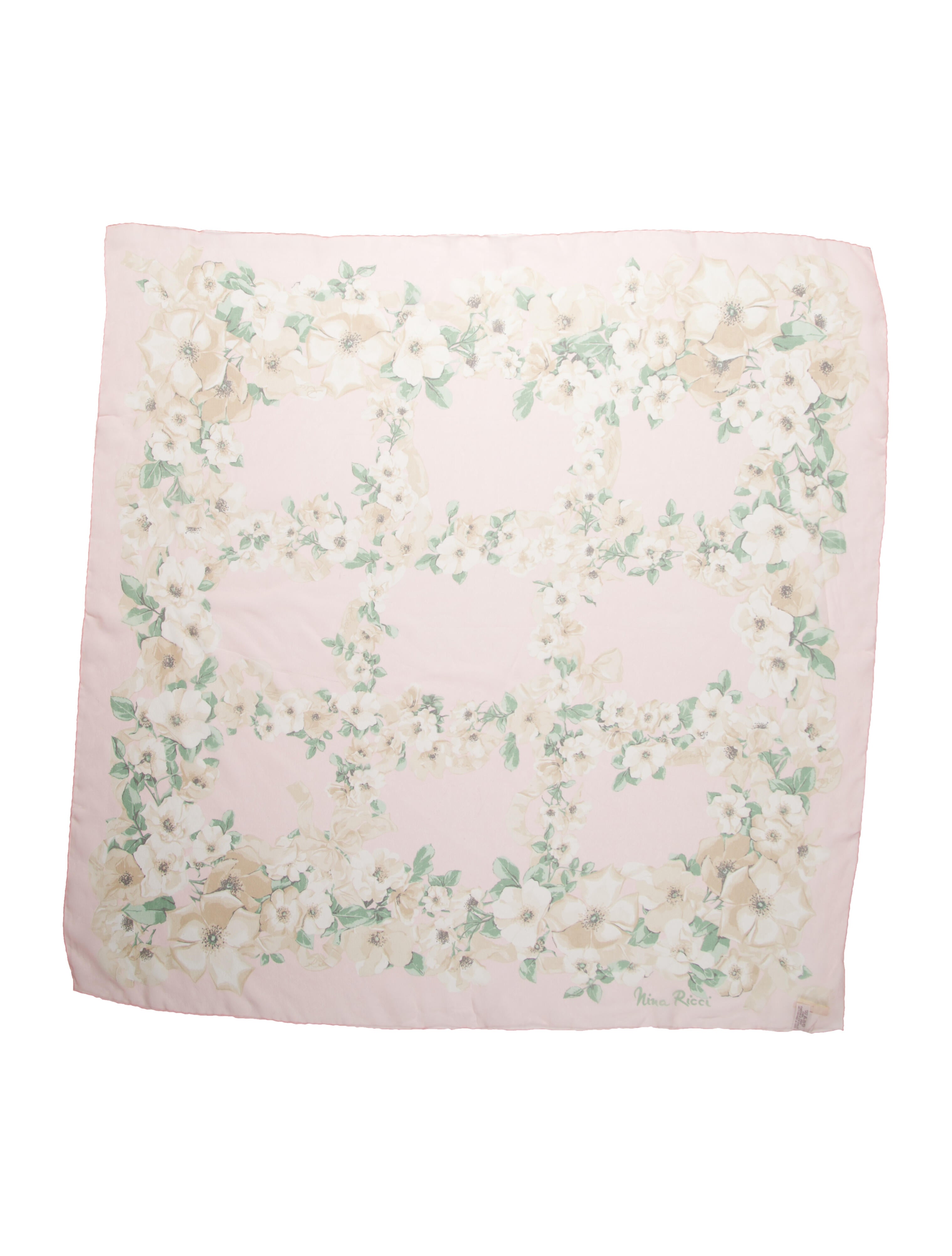 Nina Ricci Silk Floral Print Scarf