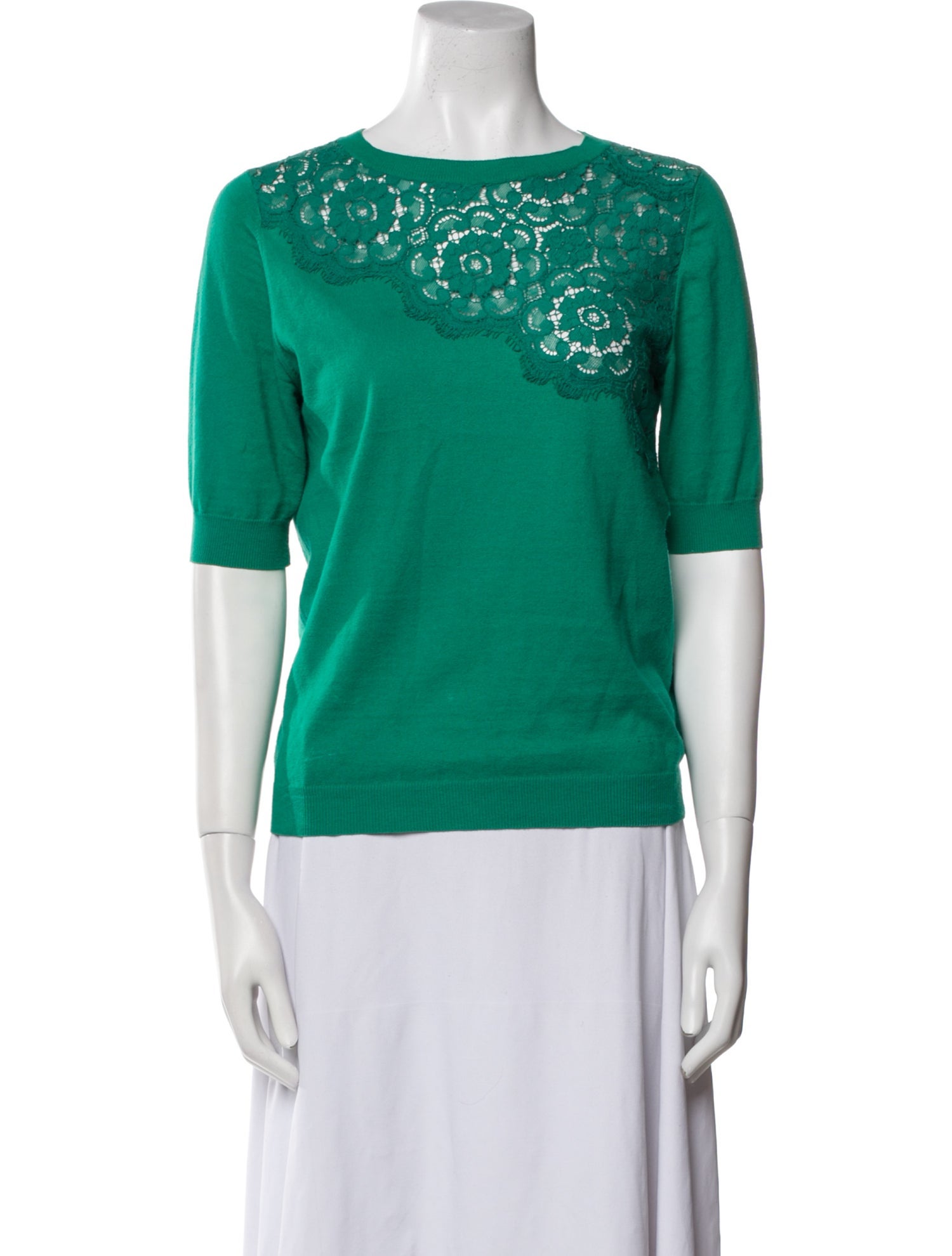 Nina Ricci Bateau Neckline Short Sleeve Top