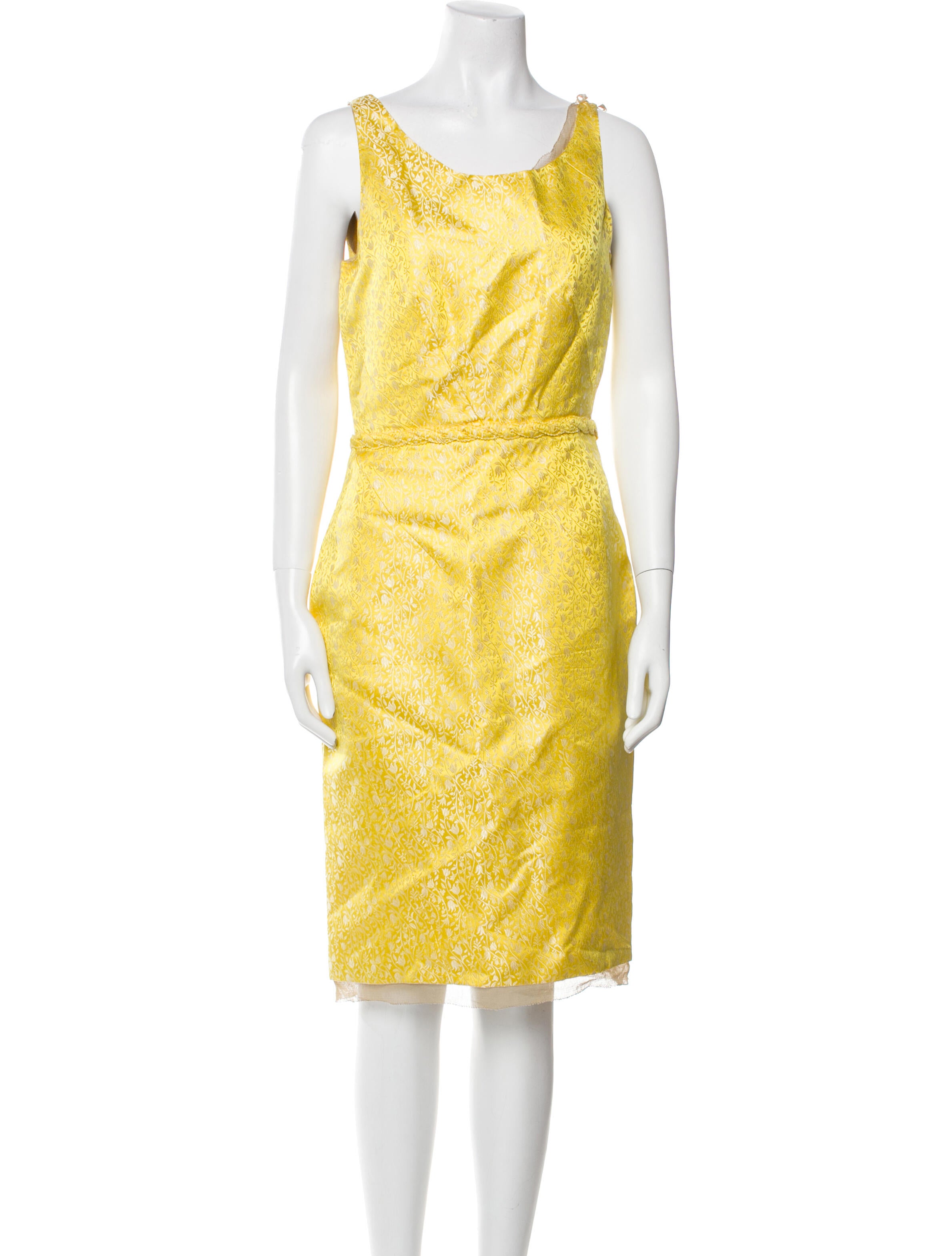 Nina Ricci Scoop Neck Midi Length Dress