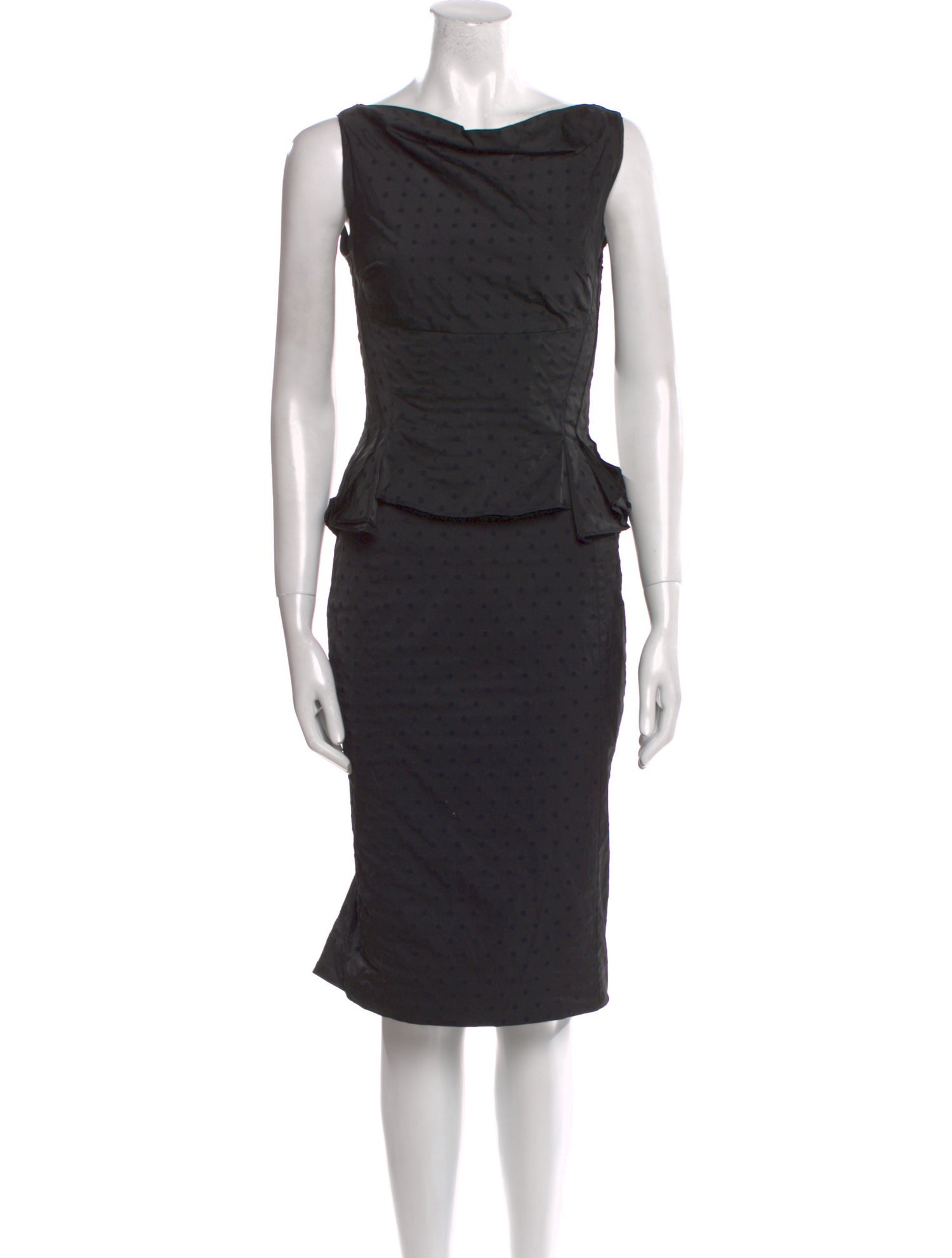 Nina Ricci Cowl Neck Knee-Length Dress