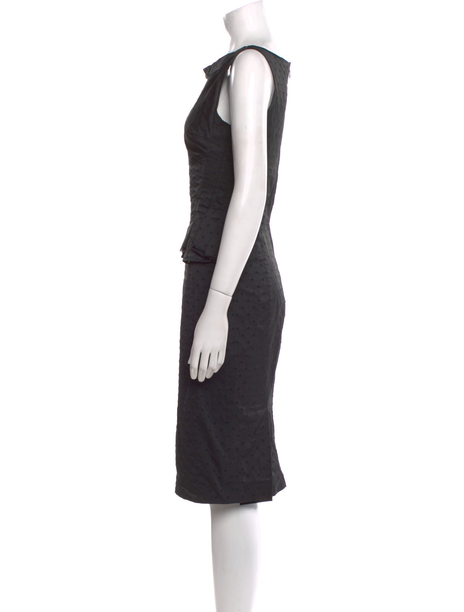 Nina Ricci Cowl Neck Knee-Length Dress