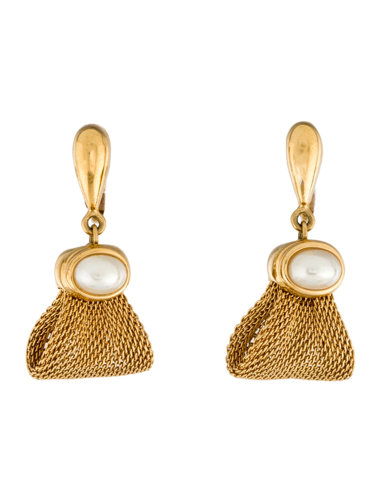 Nina Ricci Faux Pearl Clip On Earrings