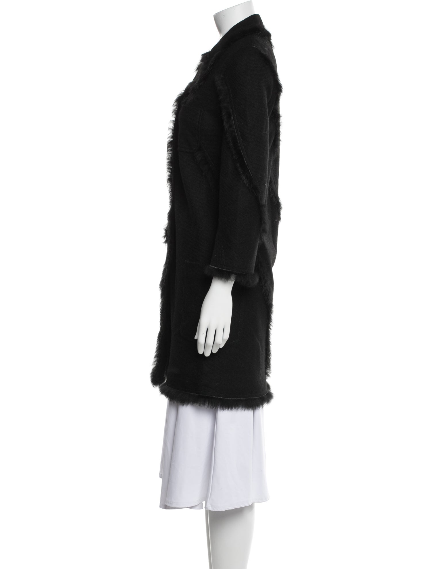 Nina Ricci Wool Faux Fur Coat