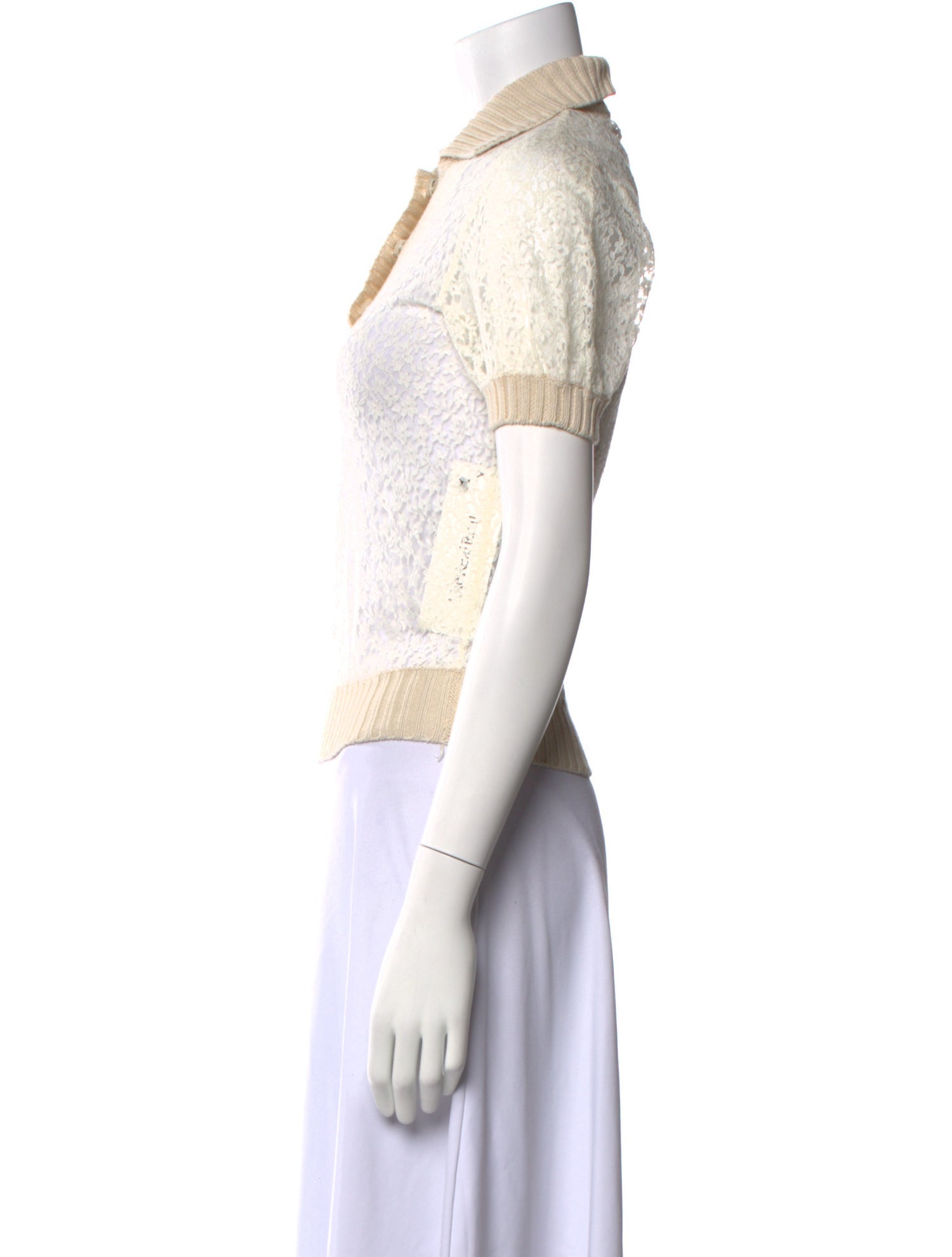 Nina Ricci Silk Colorblock Pattern Polo