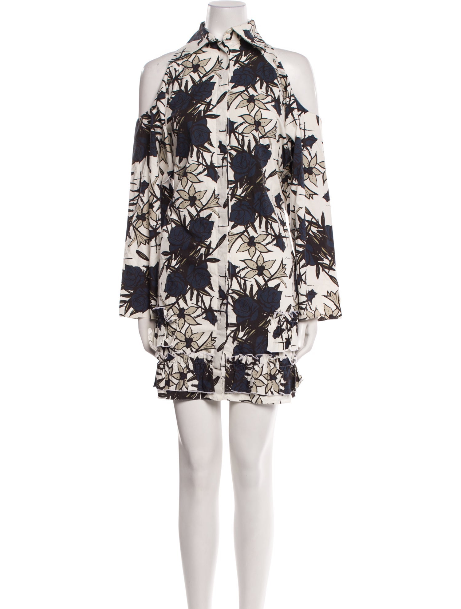 Nina Ricci Floral Print Knee-Length Dress
