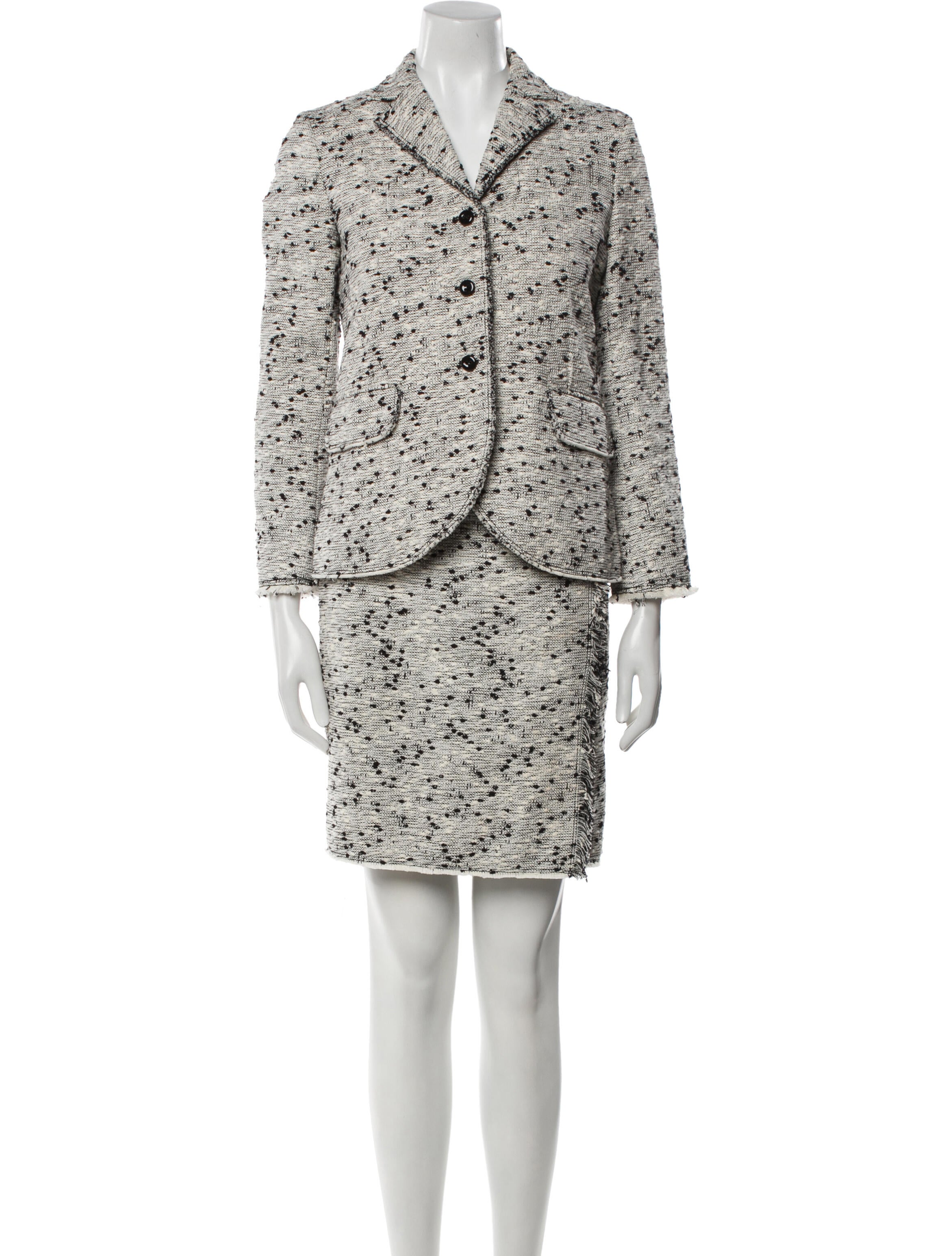 Nina Ricci Tweed Tweed Pattern Skirt Suit