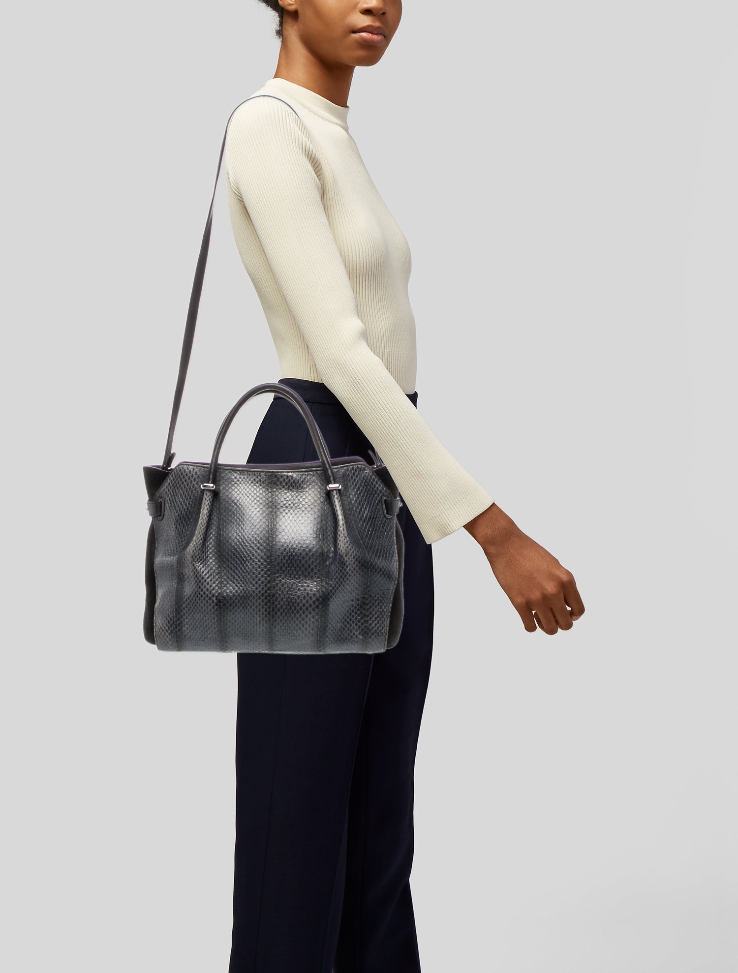 Nina Ricci Snakeskin Top Handle Bag